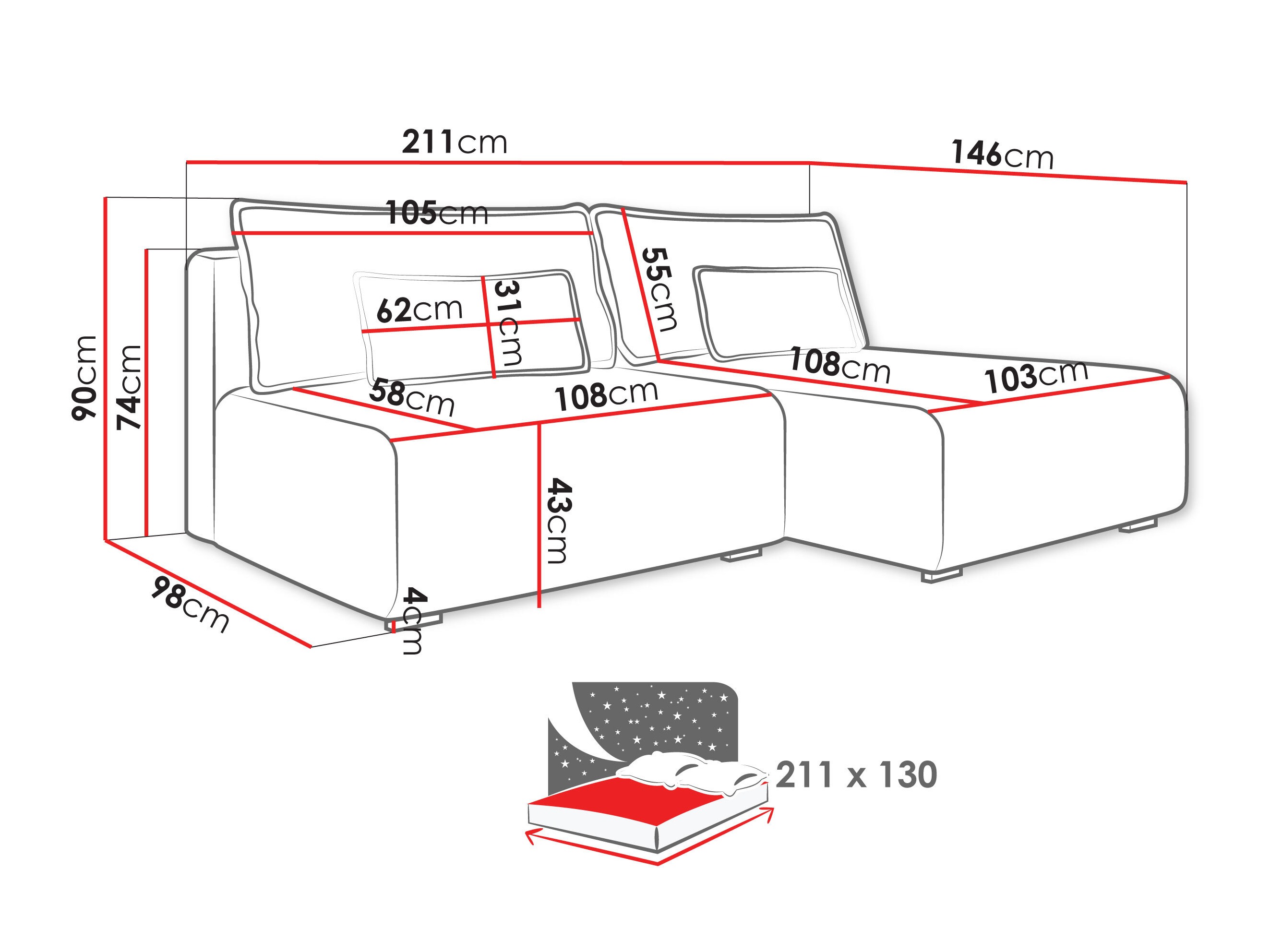 Γωνιακός Καναπές TrendyNest Fenestal (Tilia 39)