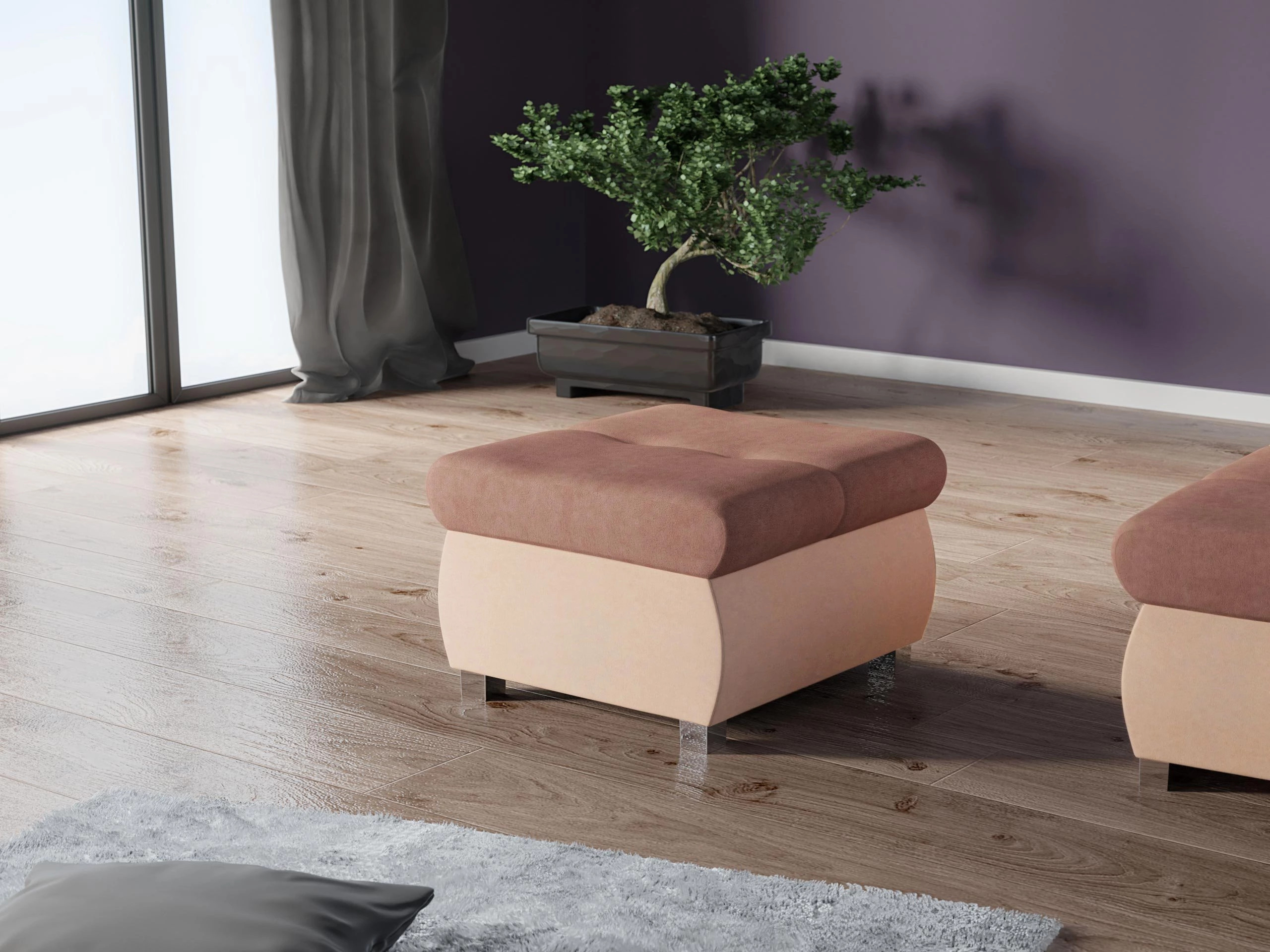 Σκαμπό σαλονιού Comfivo Nitor (Uttario Velvet 2956 + Uttario Velvet 2955)