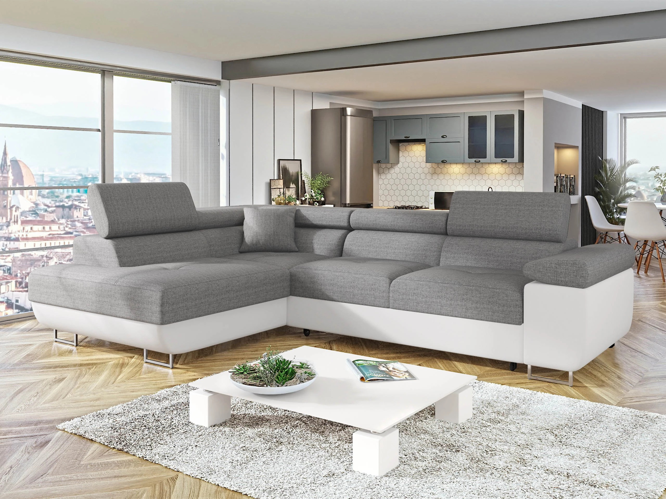 Γωνιακός Καναπές Comfivo Vinetum (Soft 017 + Lux 05)