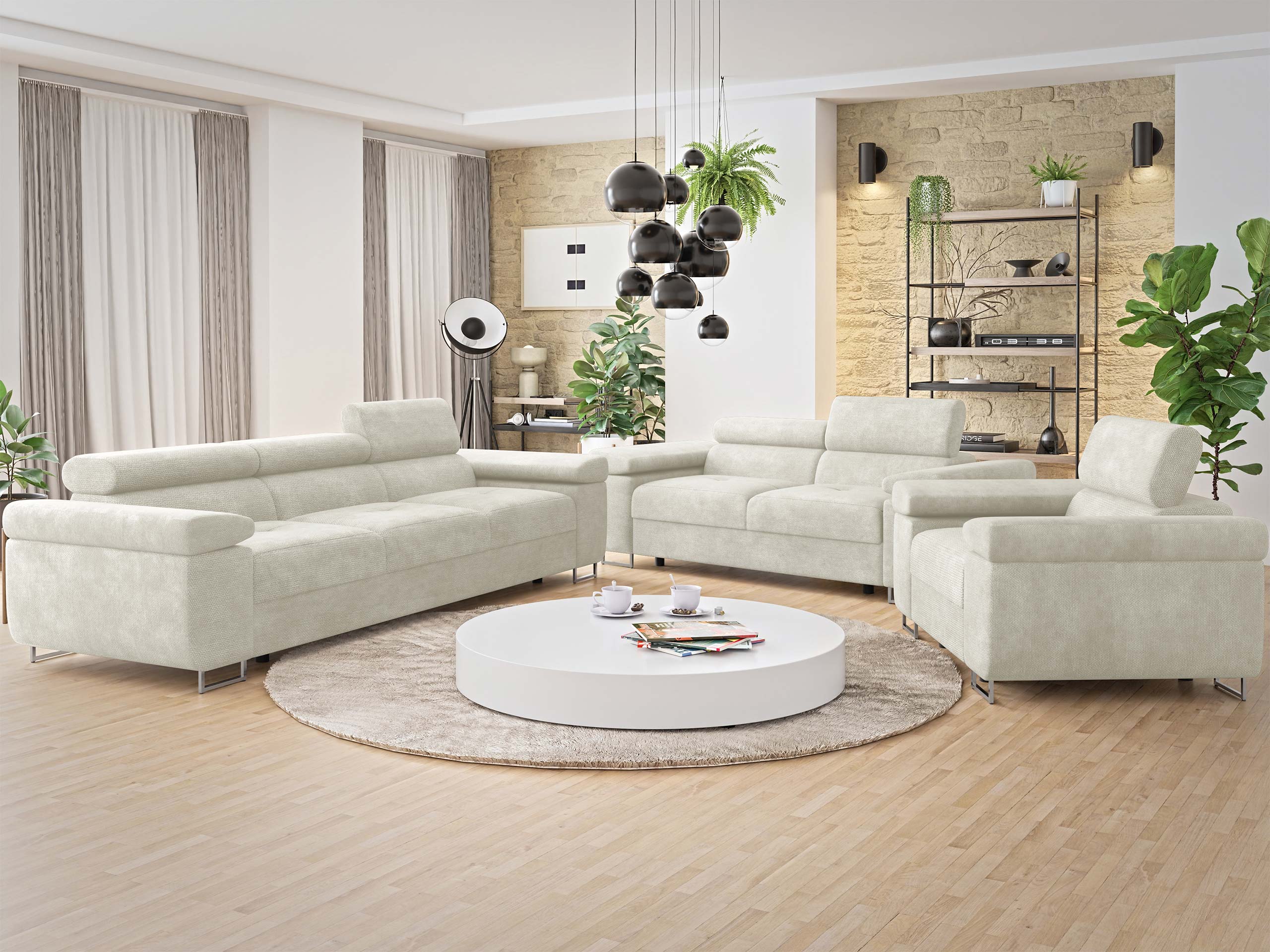 Σετ ταπετσαρισμένων επίπλων Comfivo Vinetum (Lumo 55)