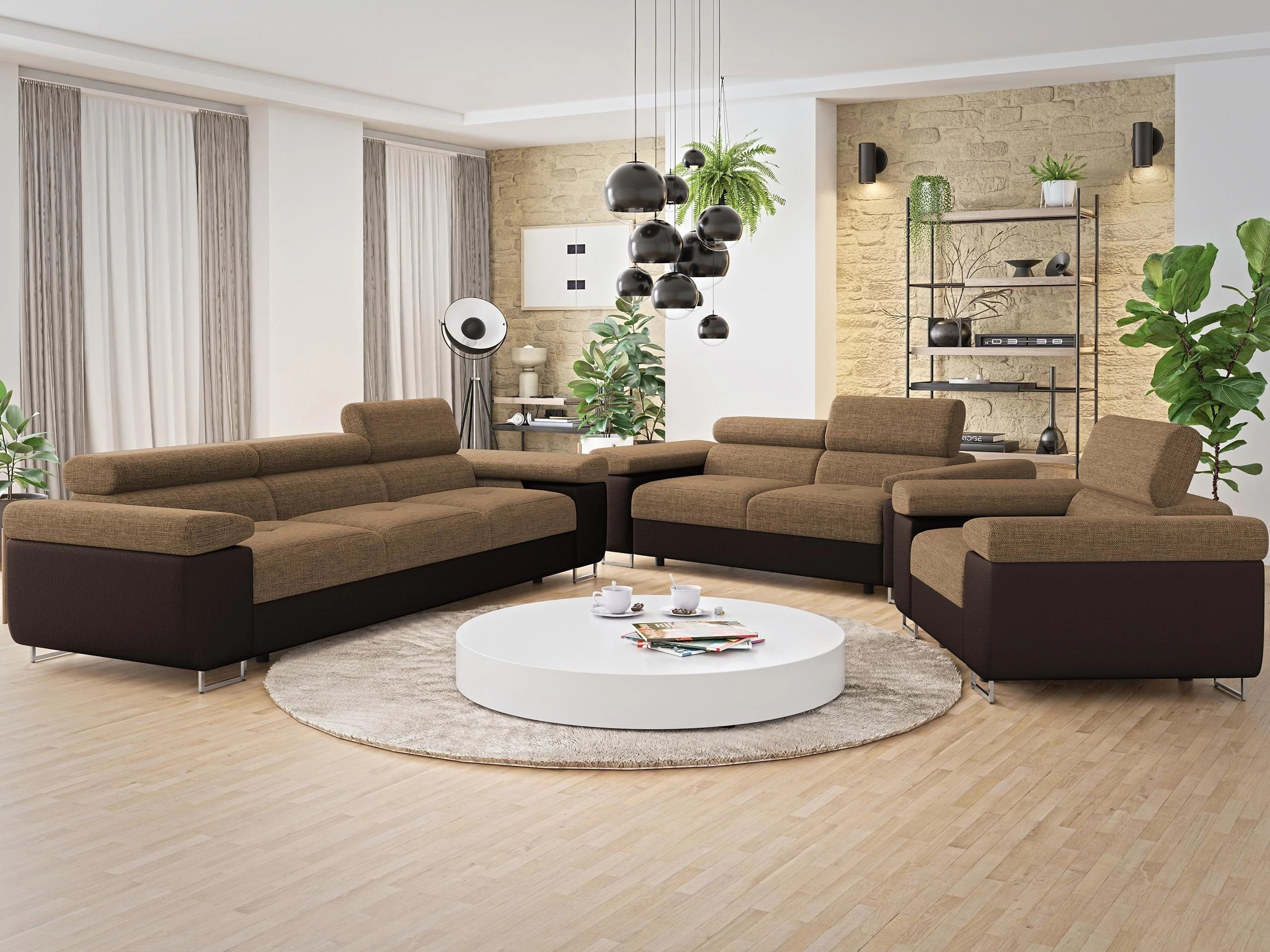 Σετ ταπετσαρισμένων επίπλων Comfivo Vinetum (Soft 066 + Lux 03)
