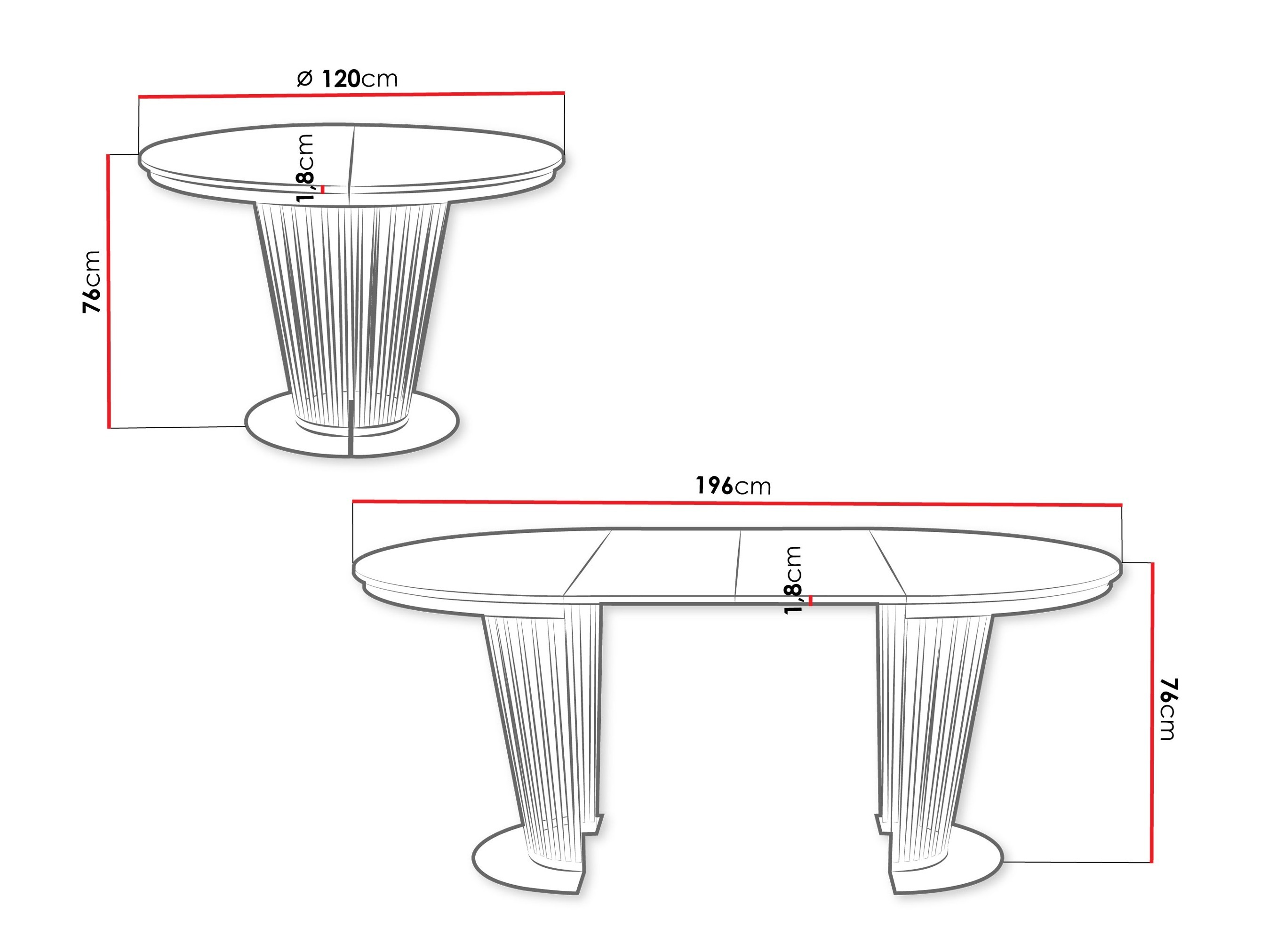 Τραπέζι Oswego 179 (Κασμίρι + Σκούρα δρυς)