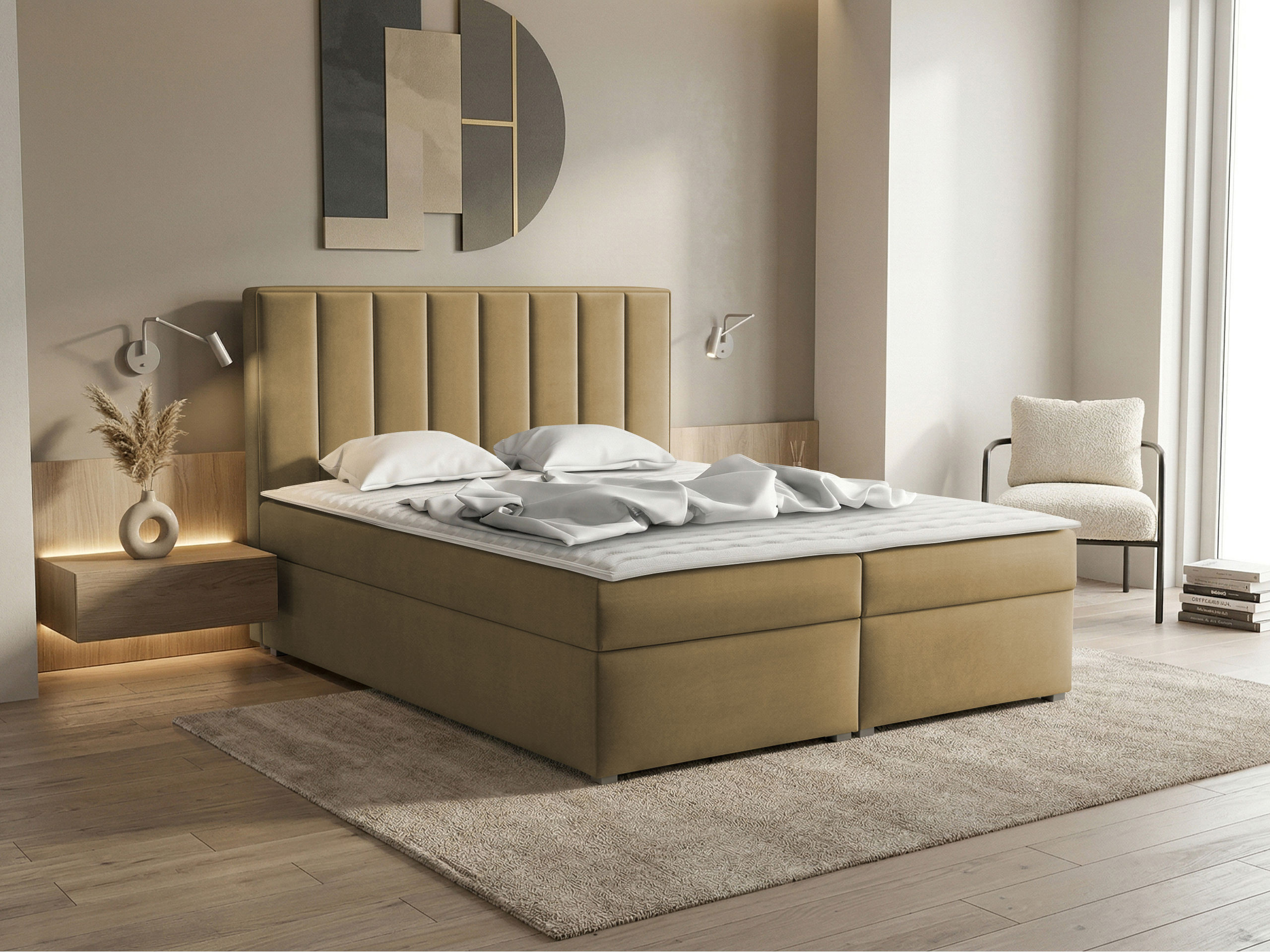 Κρεβάτι continental Pomona 116 (Magic βελούδινο 2206)