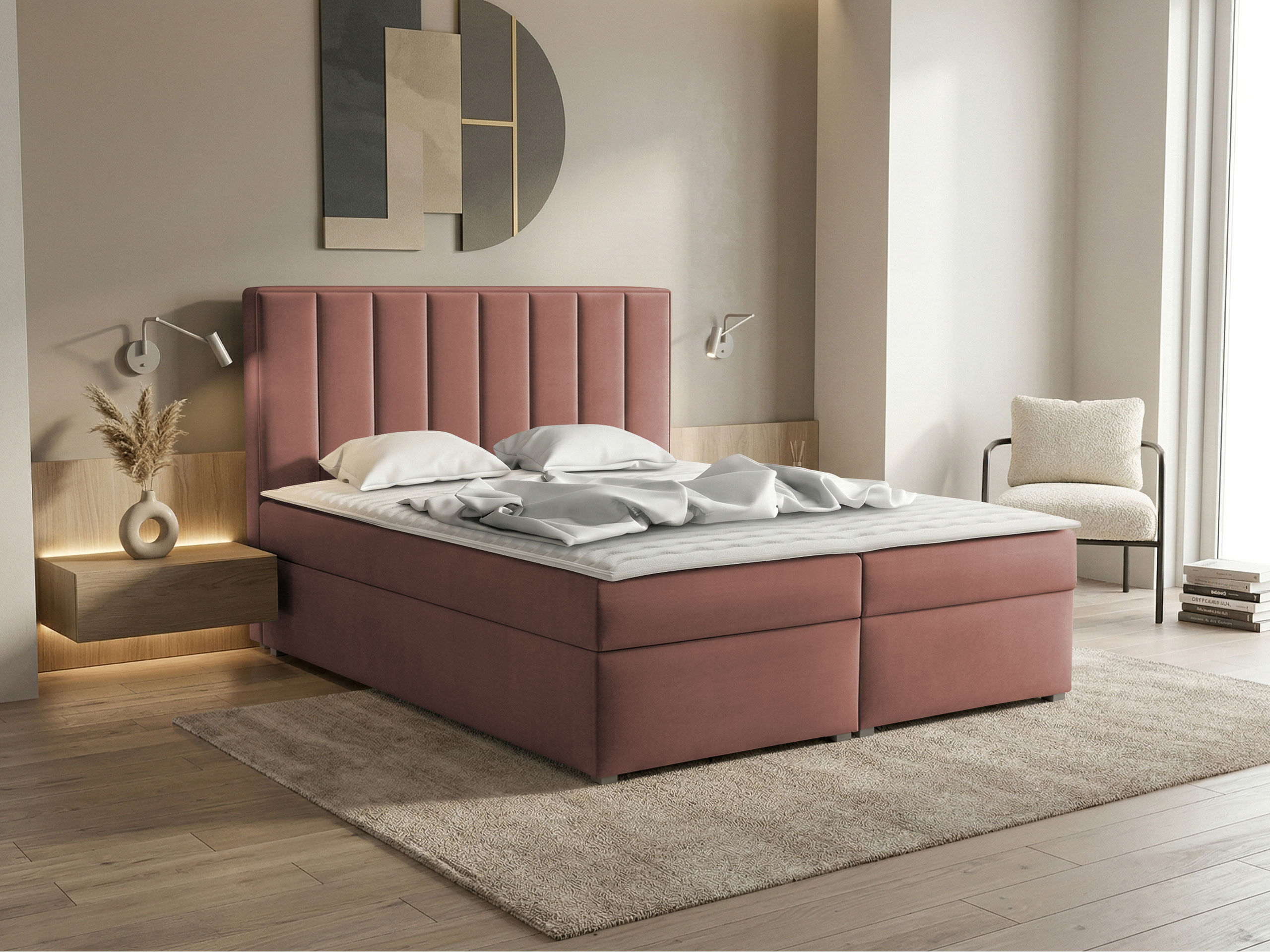 Κρεβάτι continental Pomona 116 (Magic βελούδινο 2258)