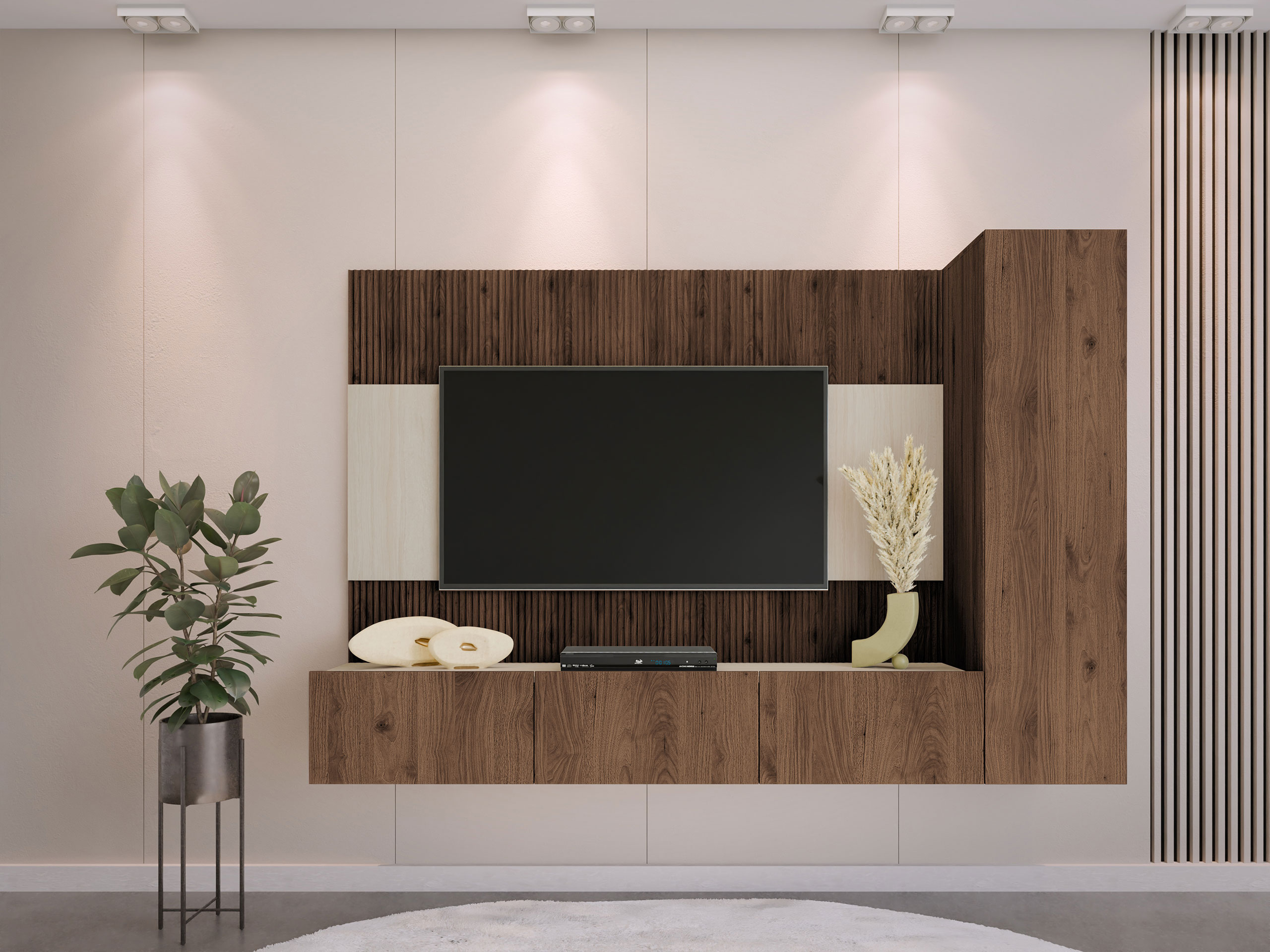 Σετ επίπλων σαλονιού Comfivo Salix VI (Καρυδί + Ανοιχτό Travertine)