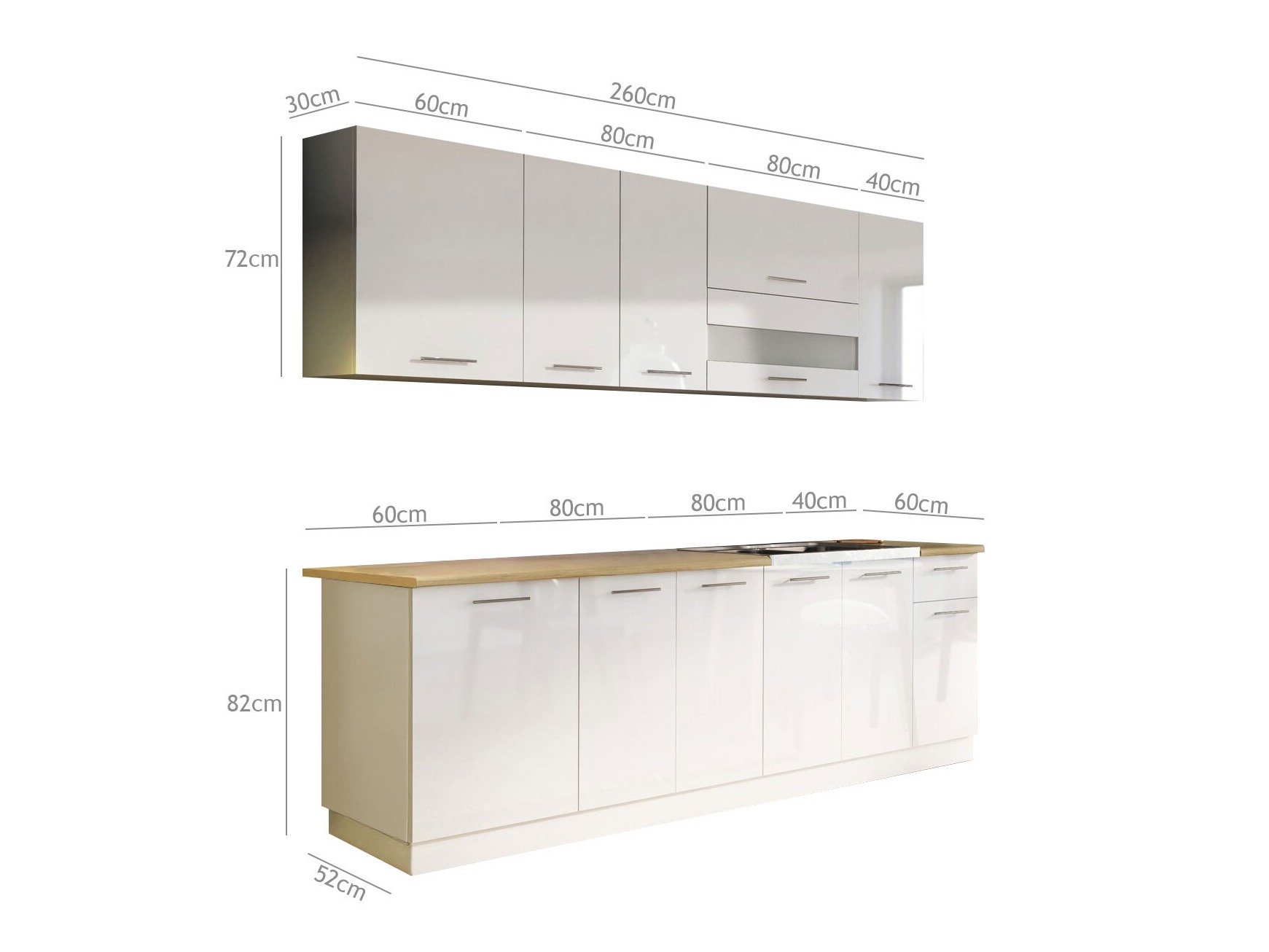 Πολυμορφικό σετ κουζίνας Tiffa White 121