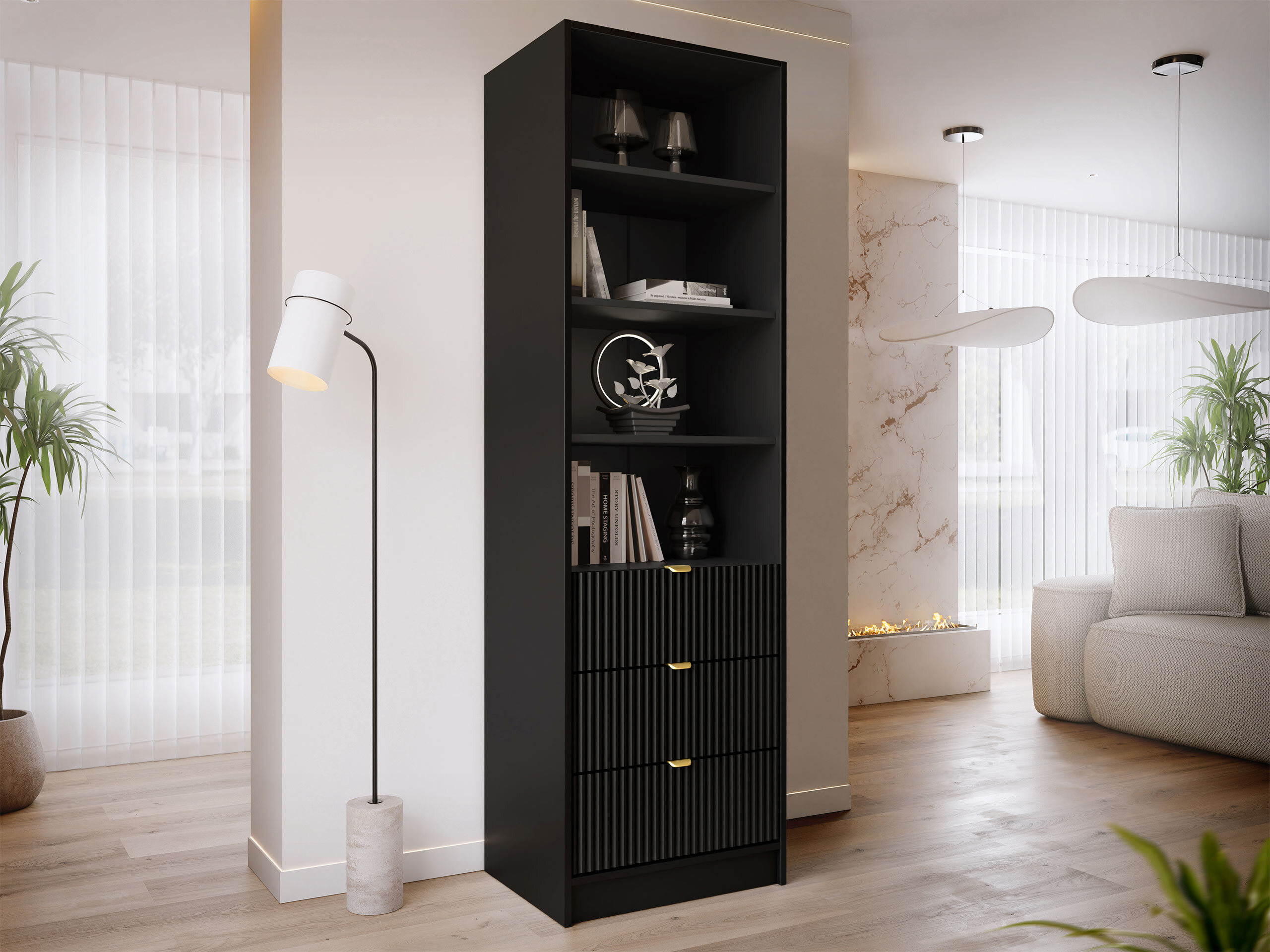 Βιβλιοθήκη Comfivo Papilio (Μαύρο)