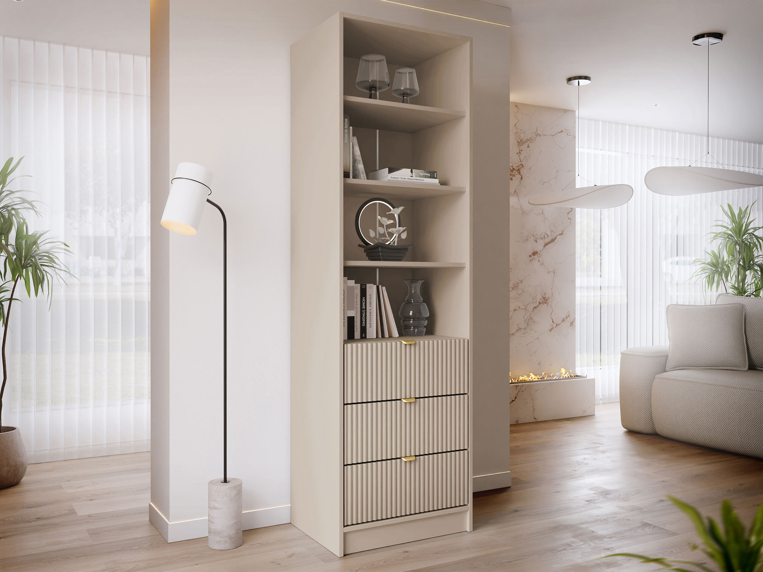 Βιβλιοθήκη Comfivo Papilio (Μπεζ)