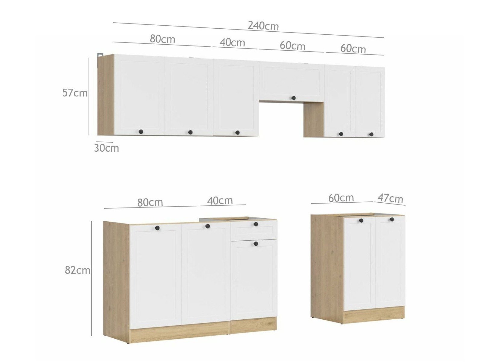 Πολυμορφικό σετ κουζίνας Classic White Oak 118
