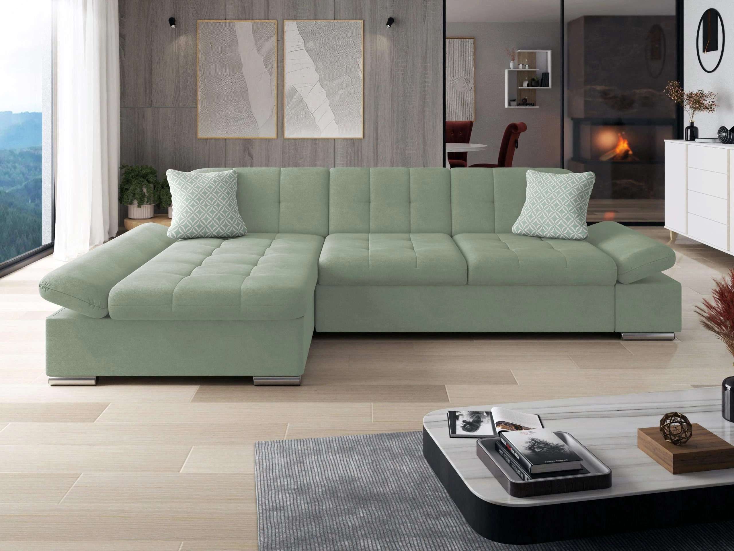 Γωνιακός Καναπές Comfivo Sanitas I (Uttario Velvet 2954 + Evo 29)