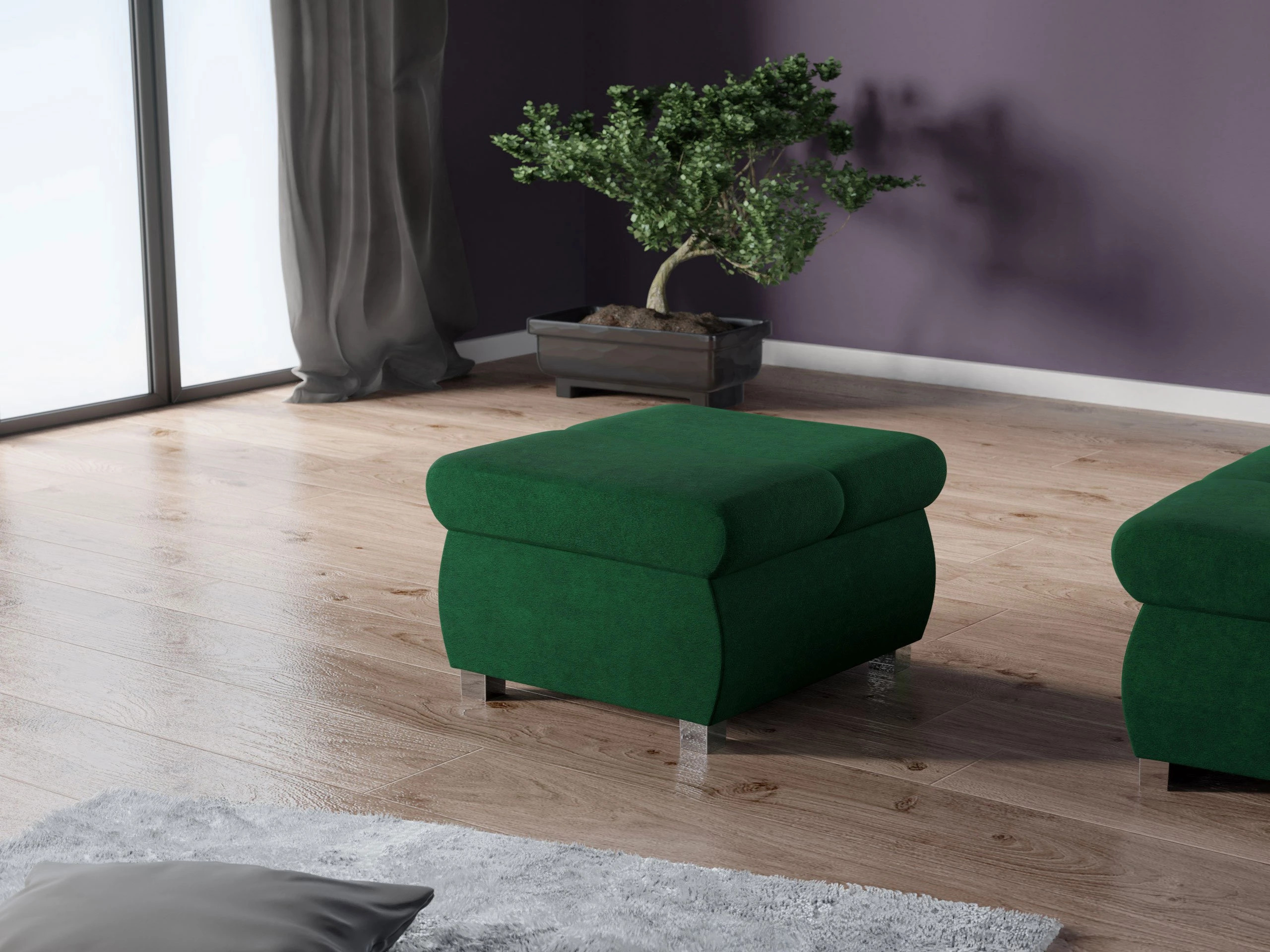 Σκαμπό σαλονιού Comfivo Olivetum (Uttario Velvet 2951)