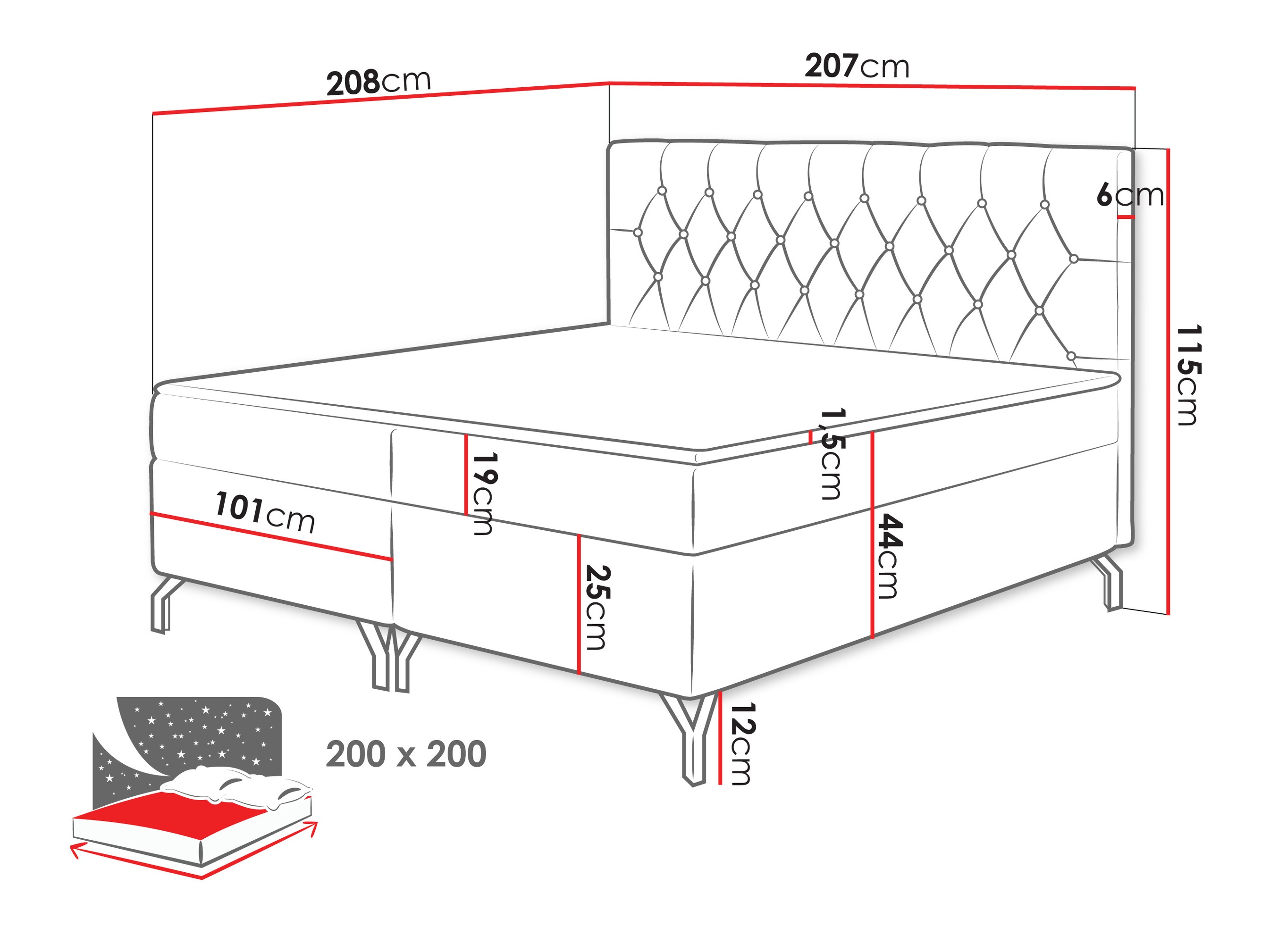 Κρεβάτι continental Focus (Fresh 11)