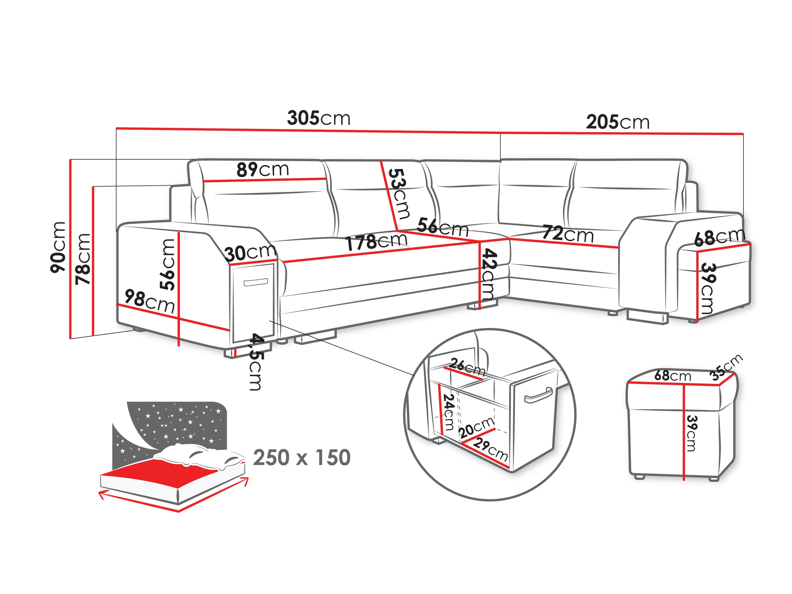 Γωνιακός Καναπές Kingsport 116 (Nazar 225.02)