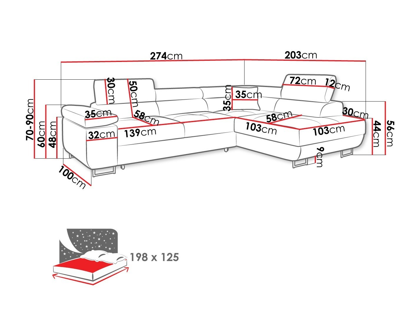 Γωνιακός Καναπές Comfivo Vinetum (Lumo 65)