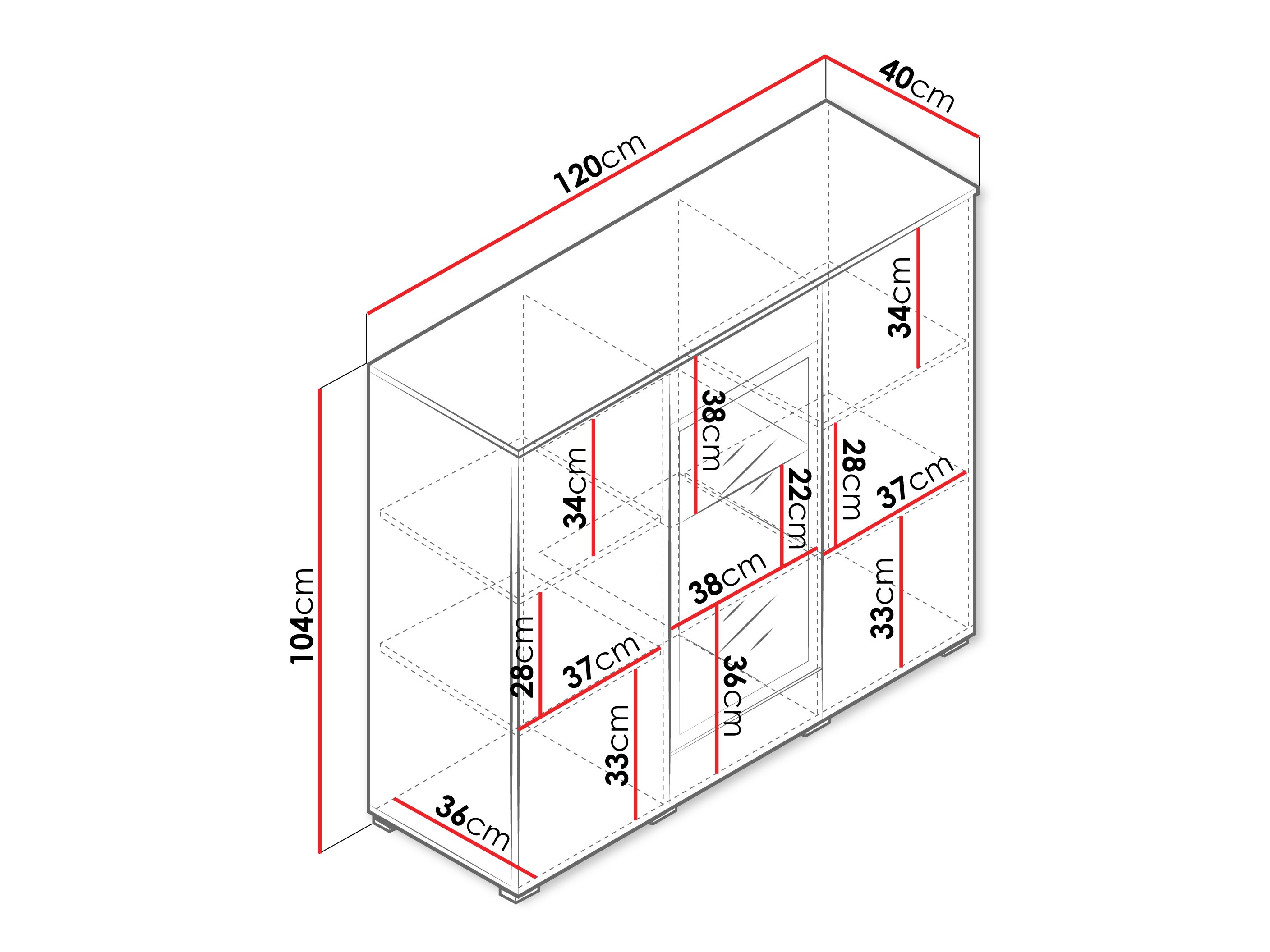 Μπουφέ Mirfivo 103 (Matera γκρι + Καστανό)