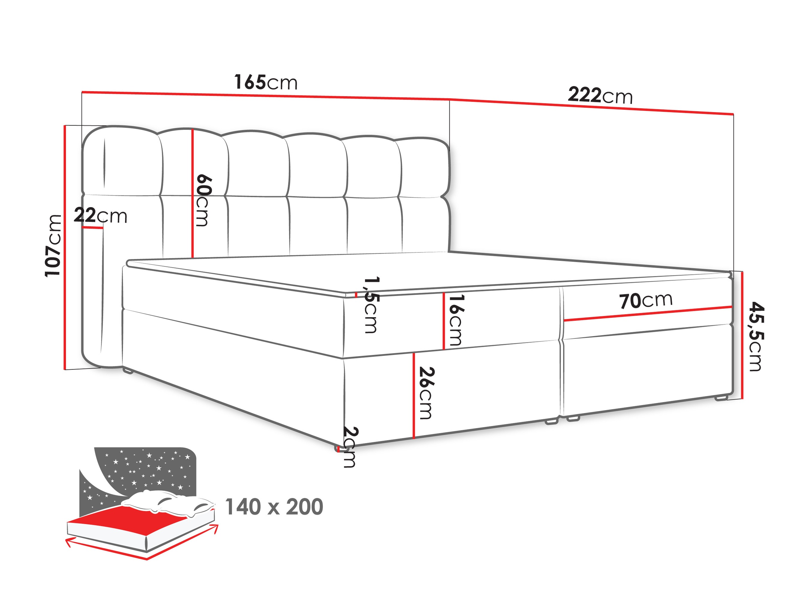 Κρεβάτι continental Stonecrest 113 (Lambi 03)