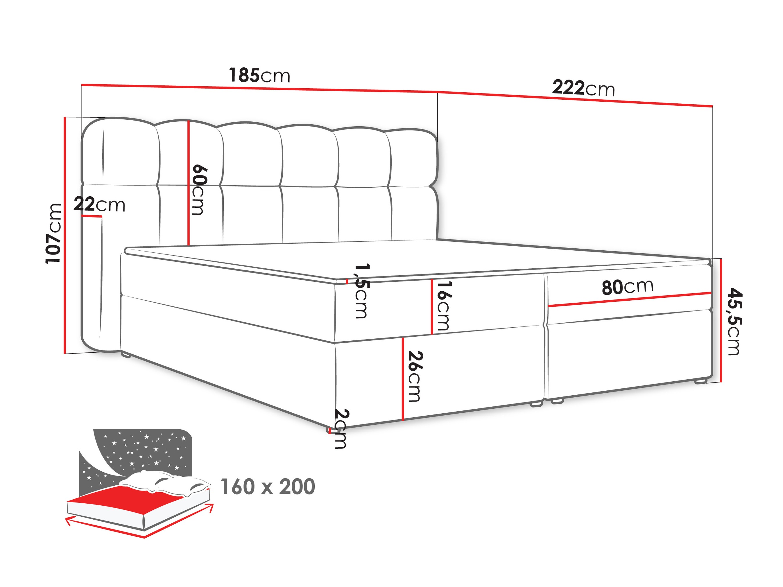 Κρεβάτι continental Stonecrest 113 (Lambi 03)