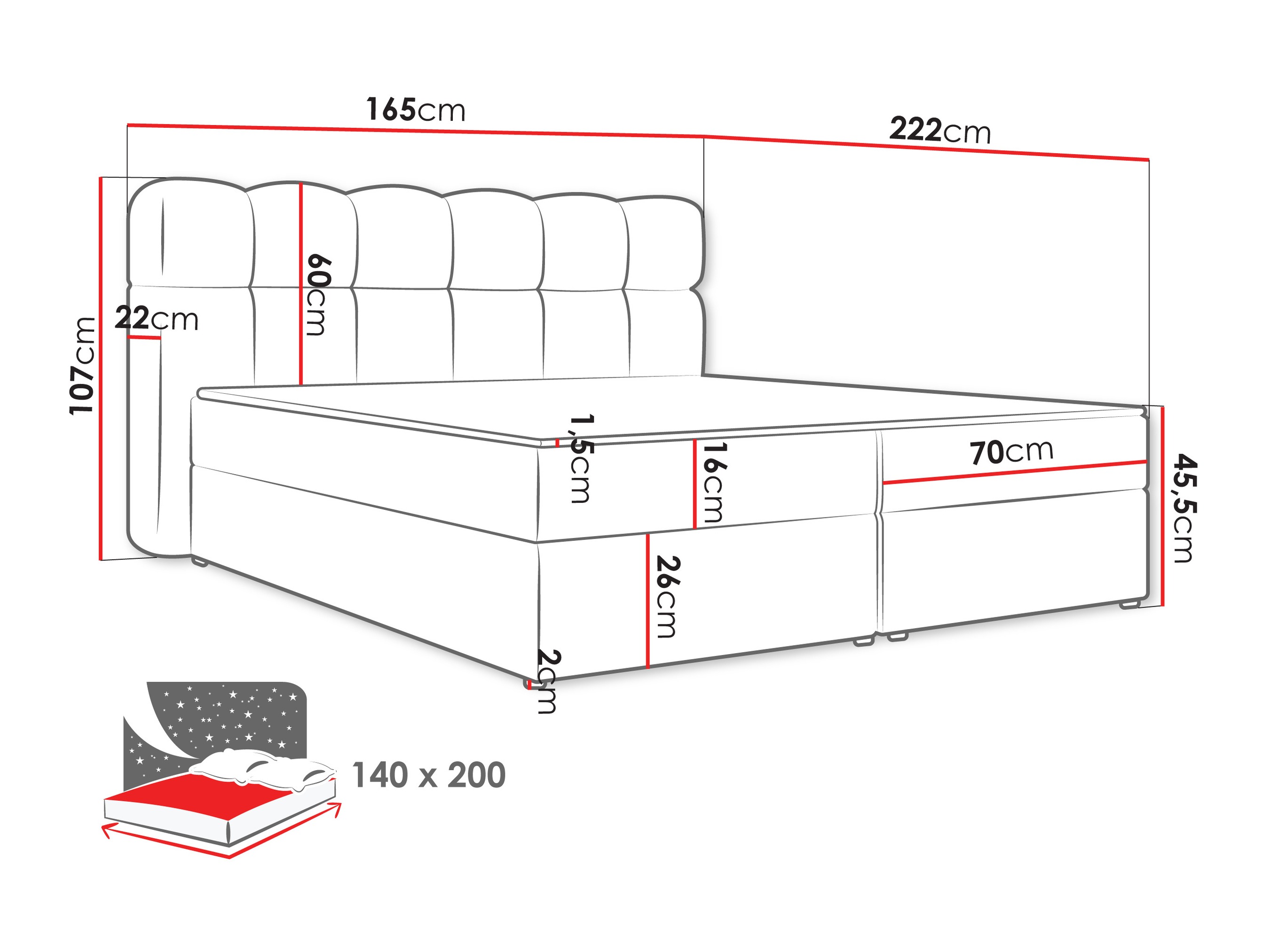 Κρεβάτι continental Stonecrest 113 (Lambi 04)