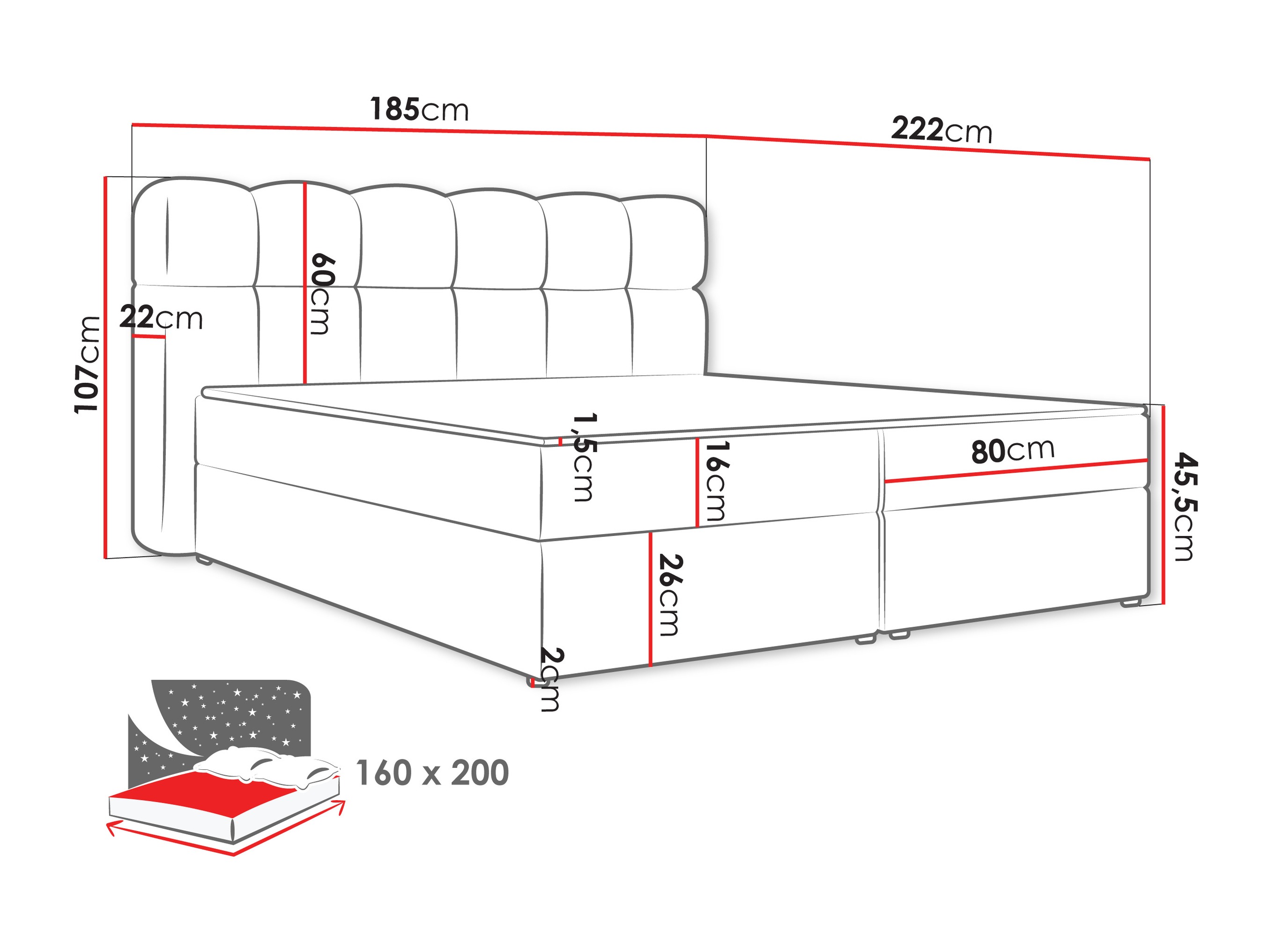 Κρεβάτι continental Stonecrest 113 (Lambi 04)