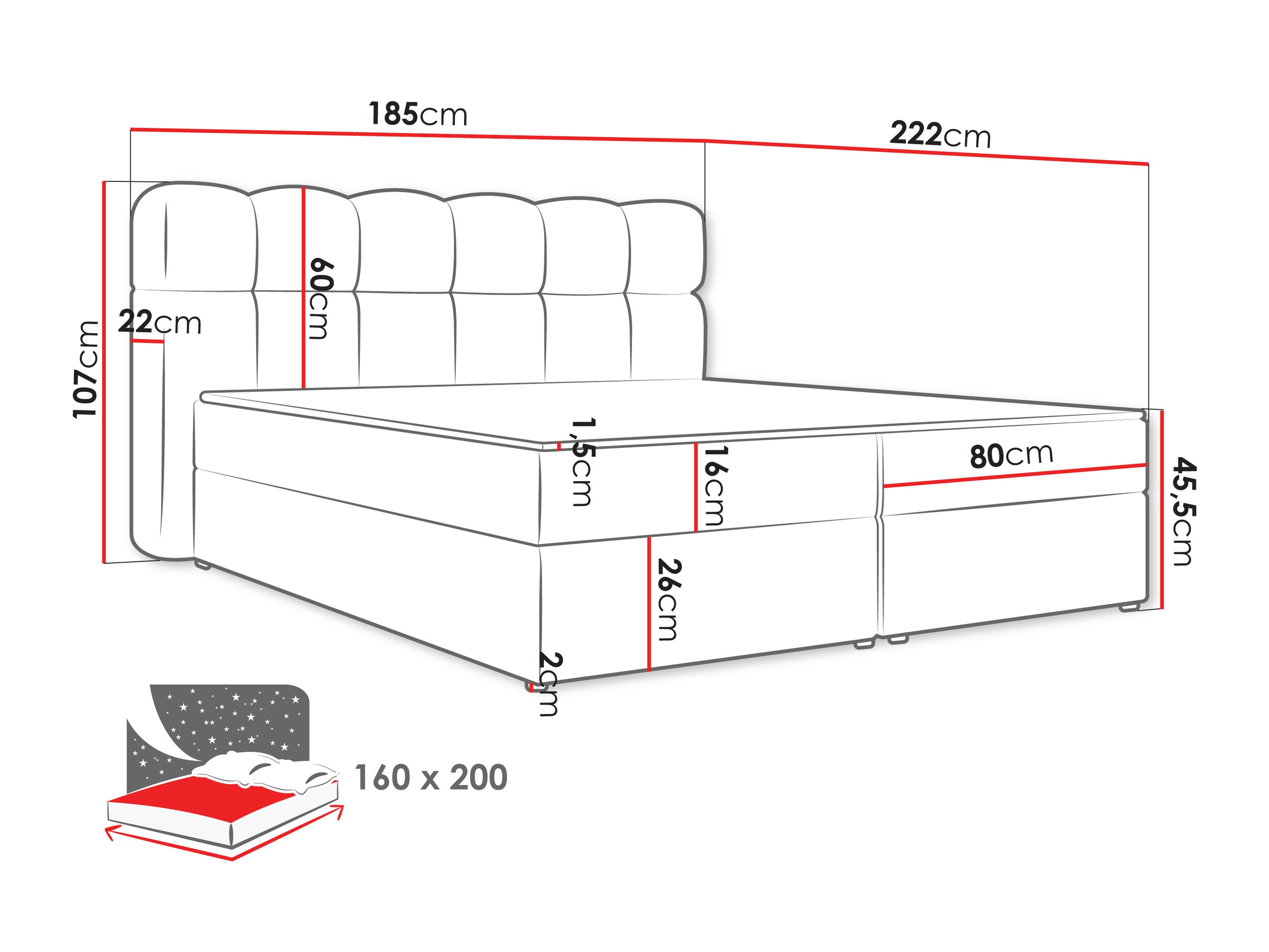Κρεβάτι continental Stonecrest 113 (Lambi 06)