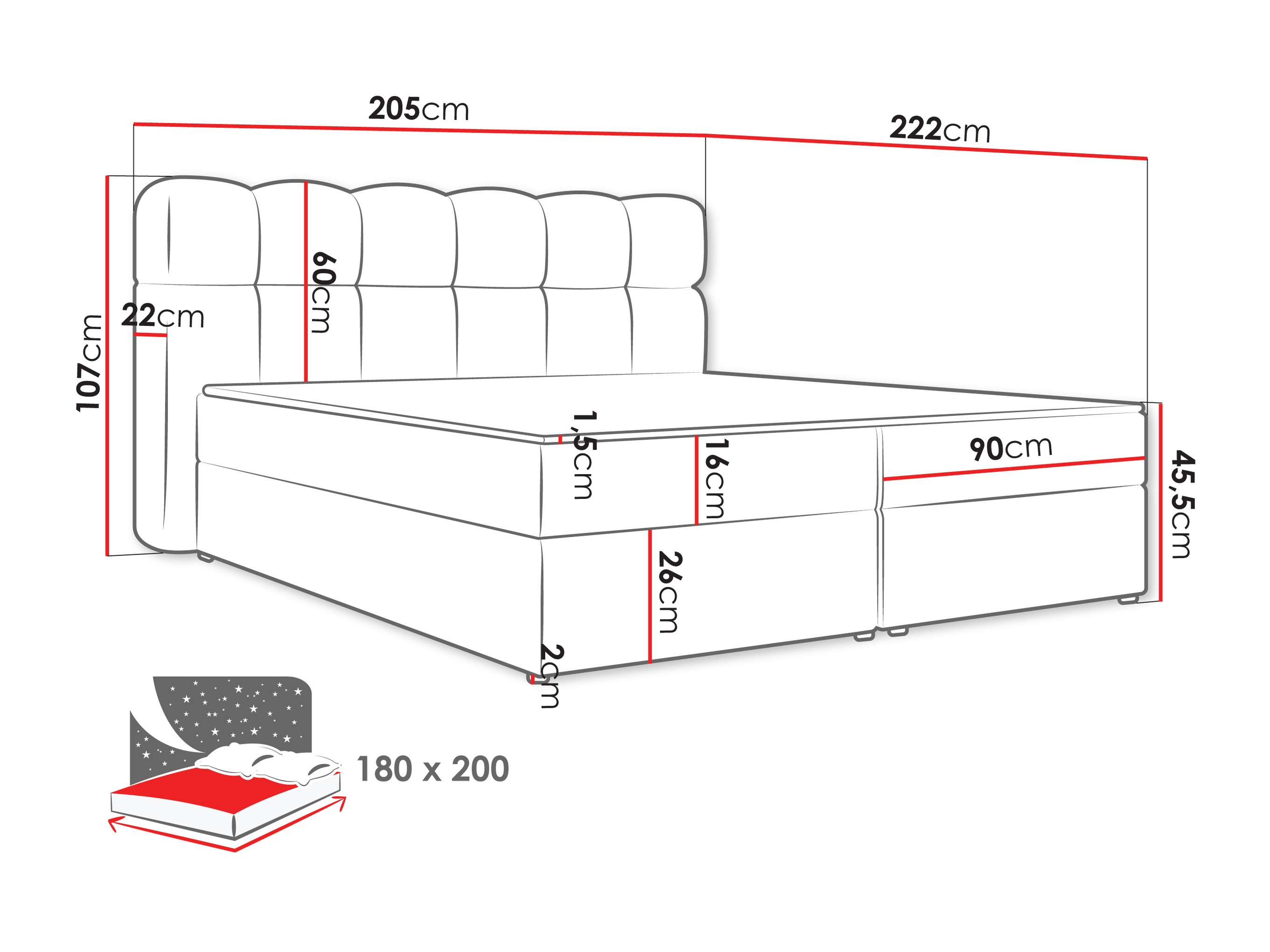 Κρεβάτι continental Stonecrest 113 (Lambi 06)
