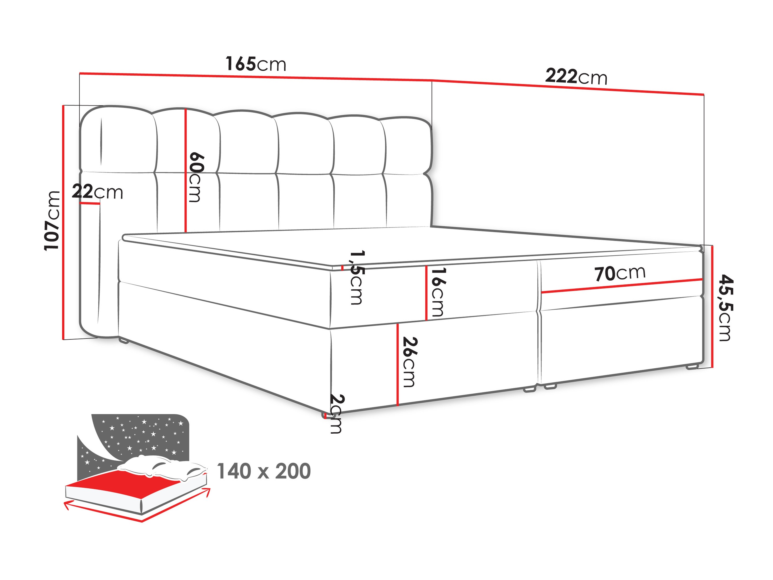 Κρεβάτι continental Stonecrest 113 (Lambi 07)