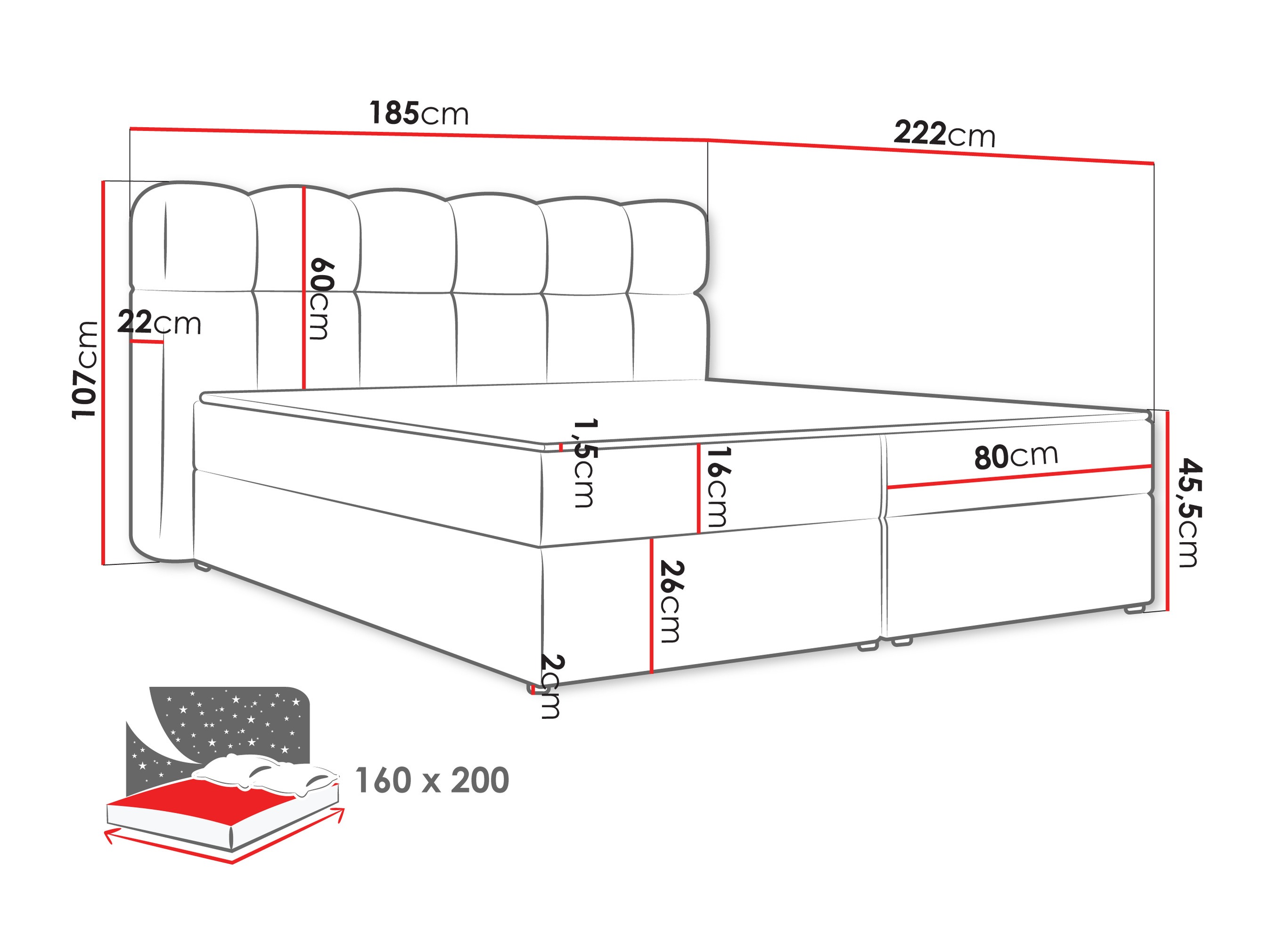 Κρεβάτι continental Stonecrest 113 (Lambi 08)