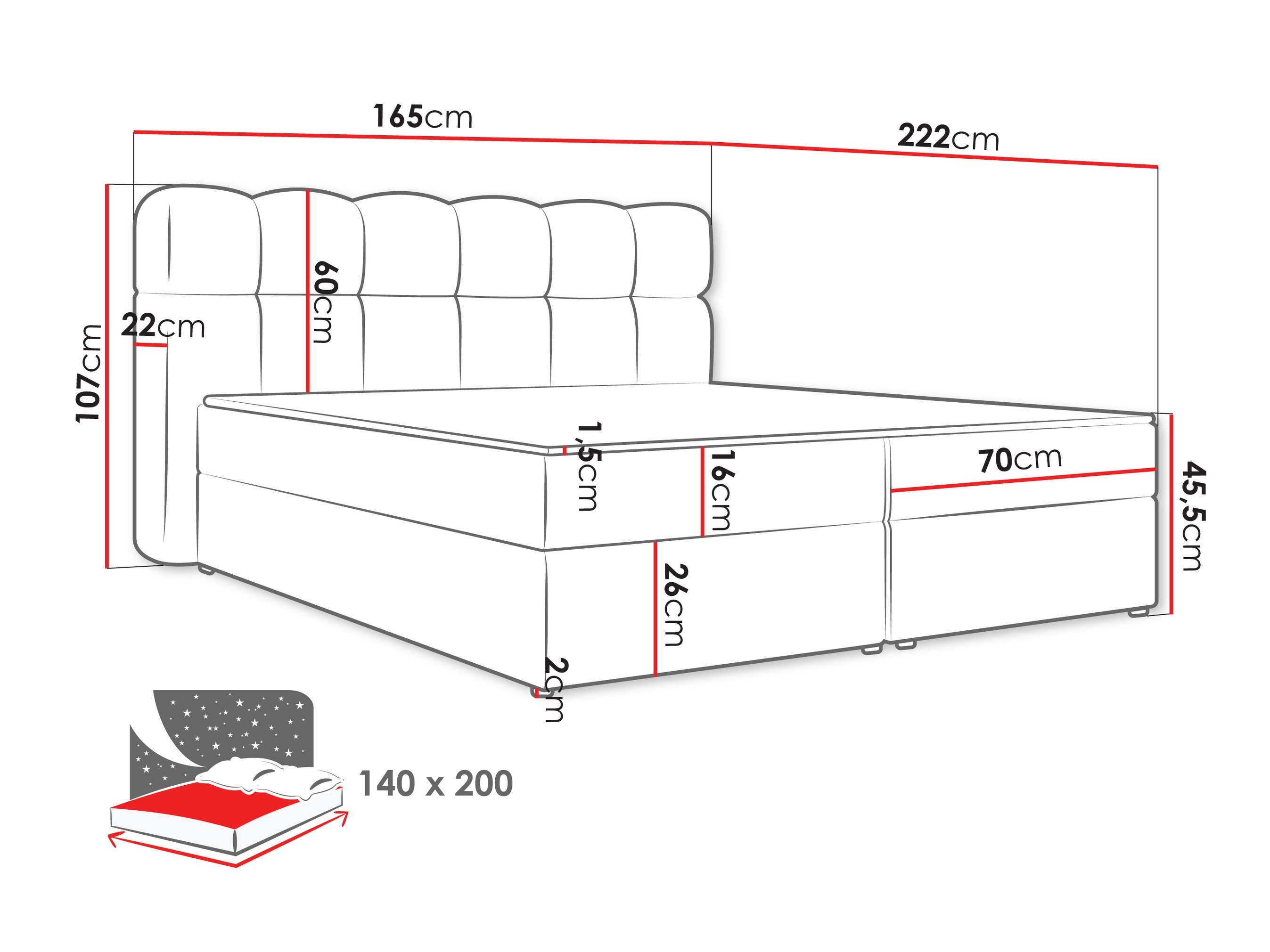 Κρεβάτι continental Stonecrest 113 (Lambi 11)