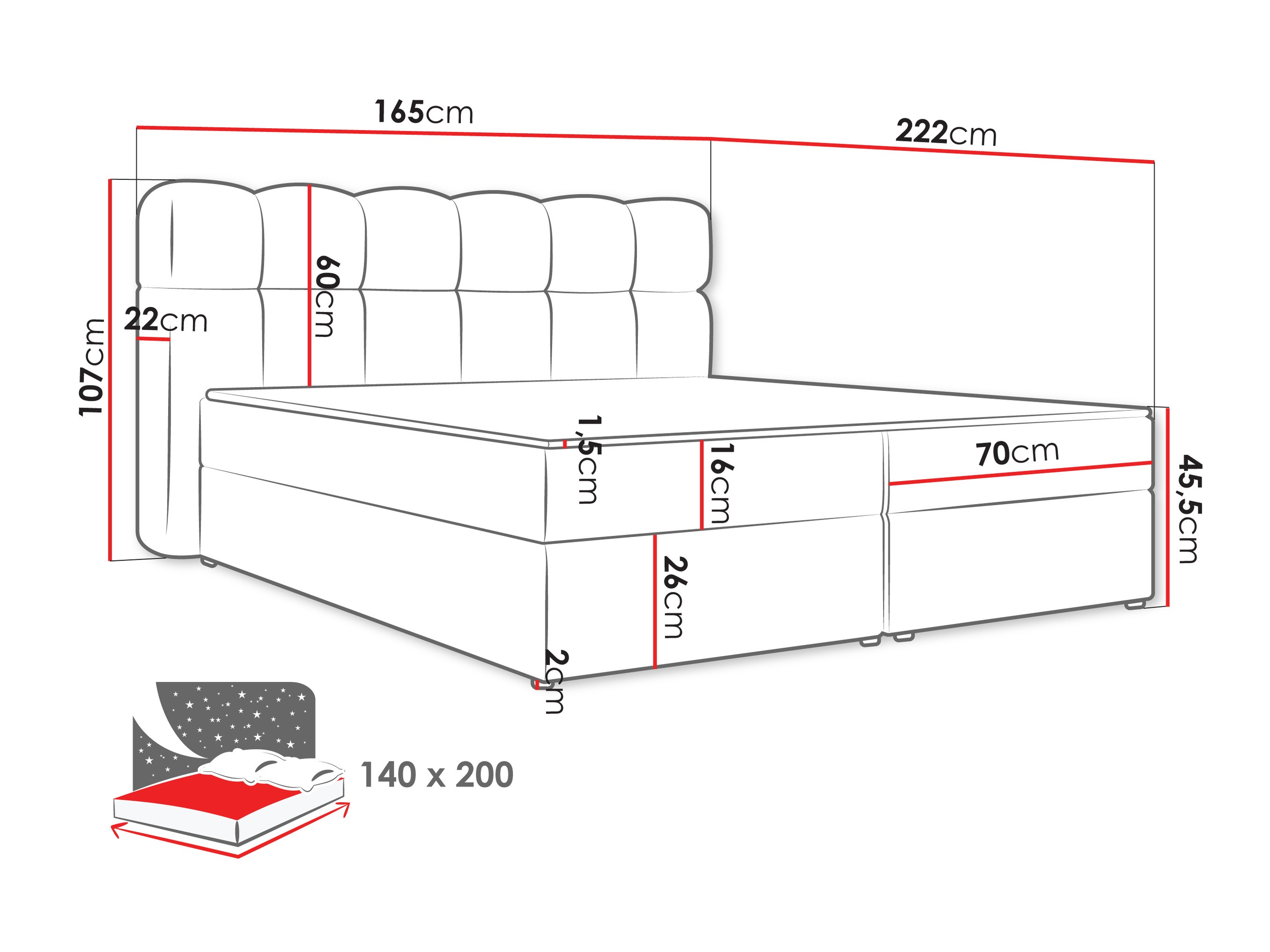 Κρεβάτι continental Stonecrest 113 (Lambi 12)
