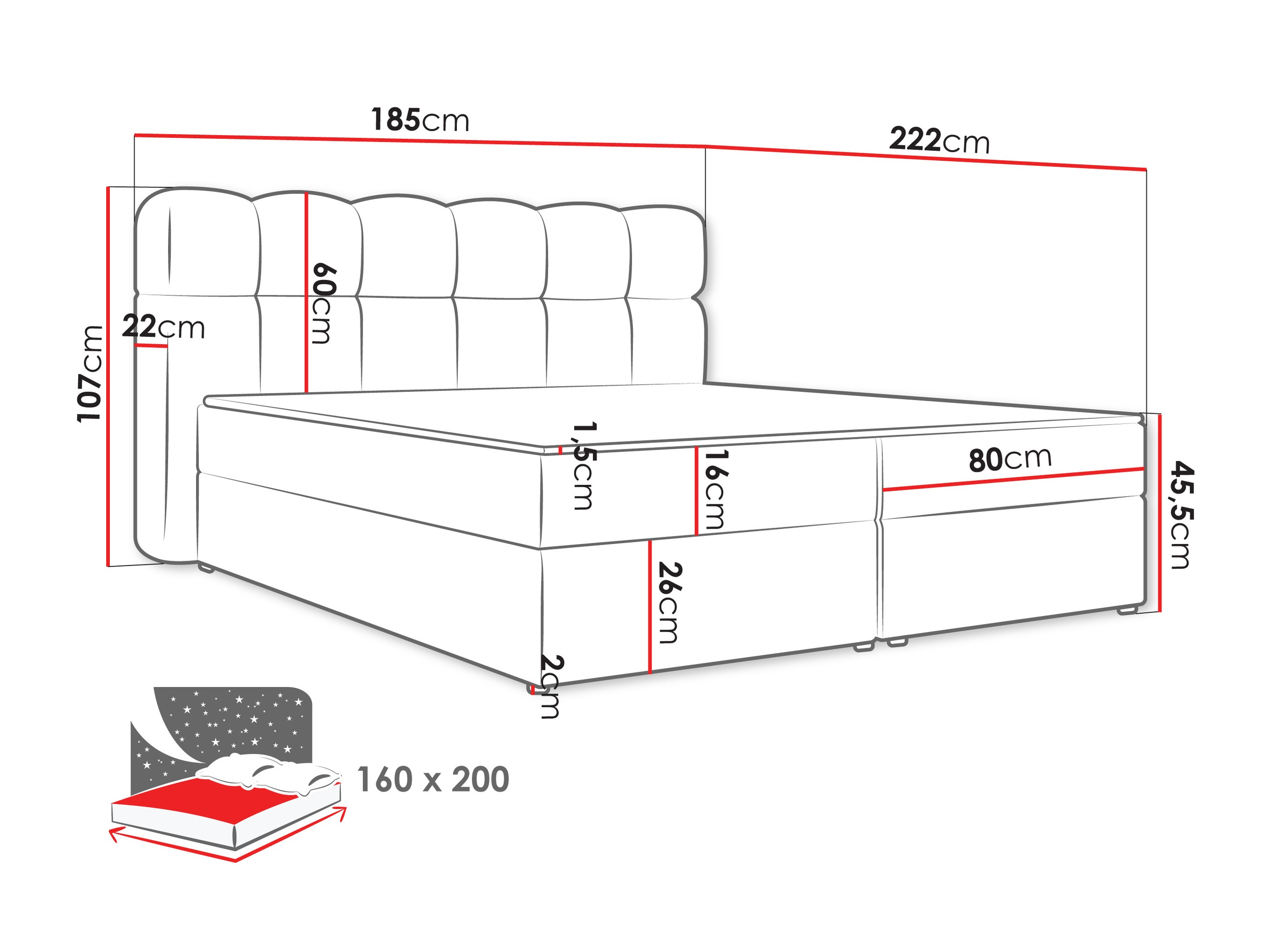 Κρεβάτι continental Stonecrest 113 (Lambi 12)