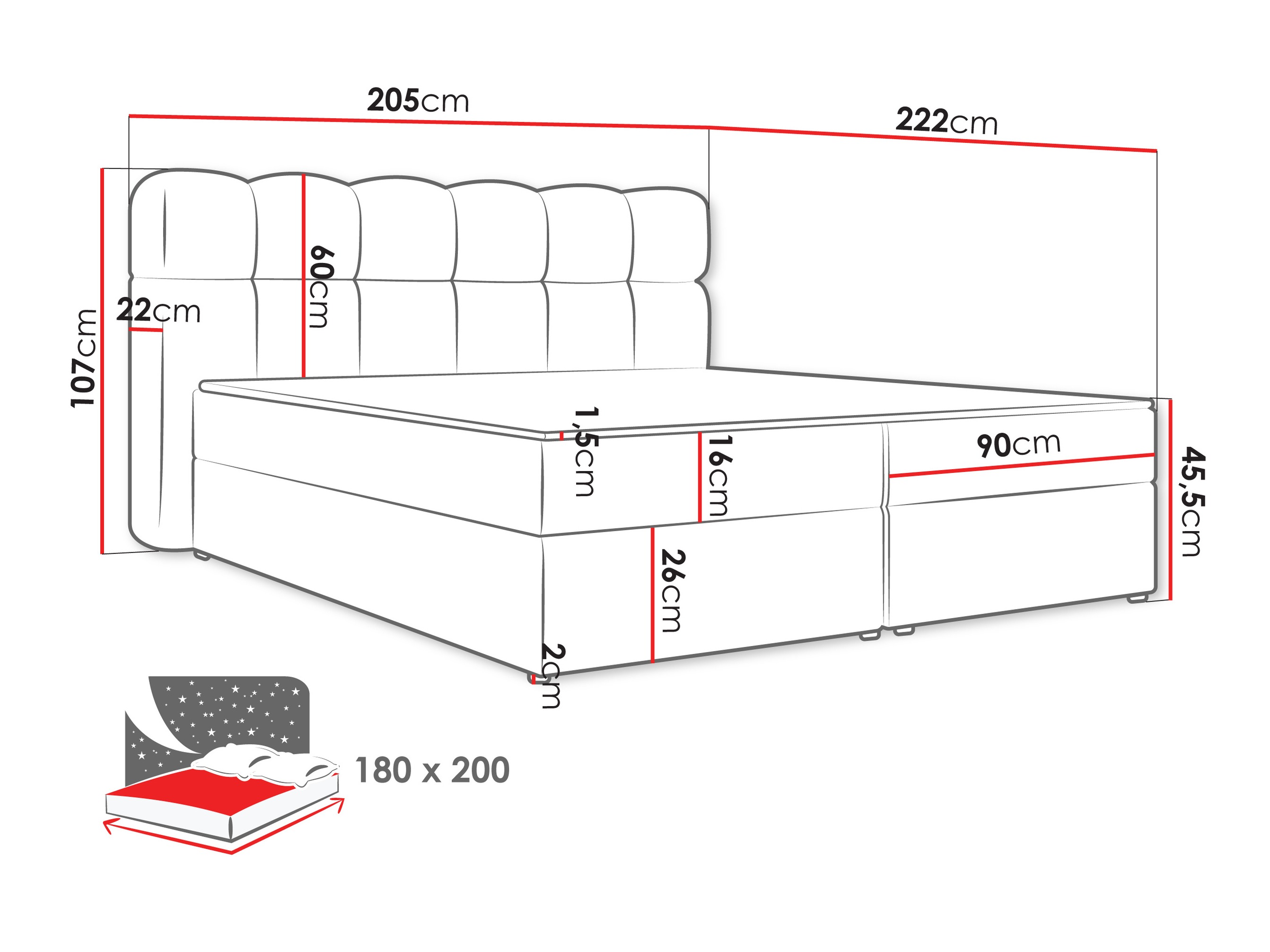 Κρεβάτι continental Stonecrest 113 (Lambi 12)