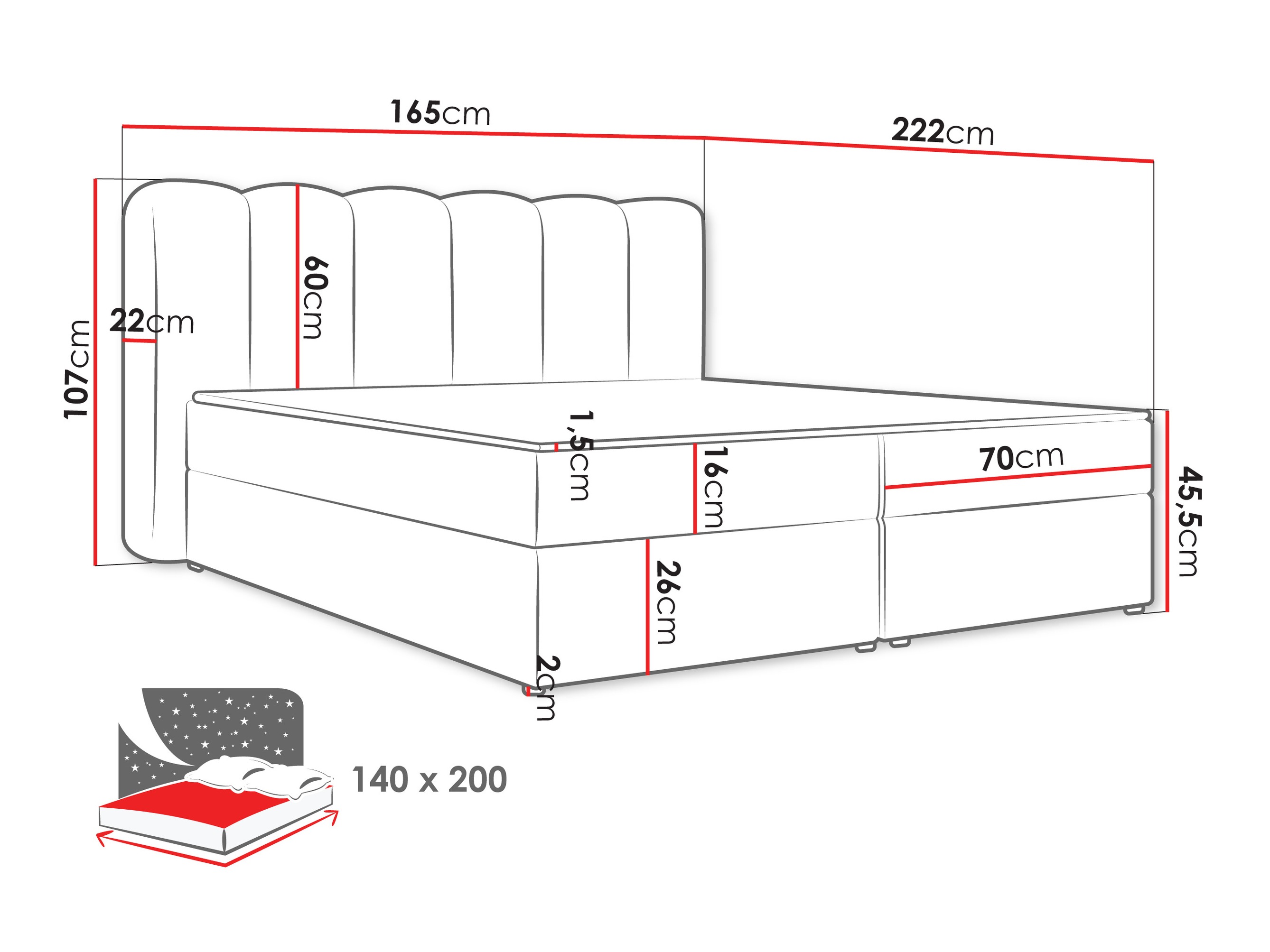 Κρεβάτι continental Stonecrest 112 (Lambi 03)