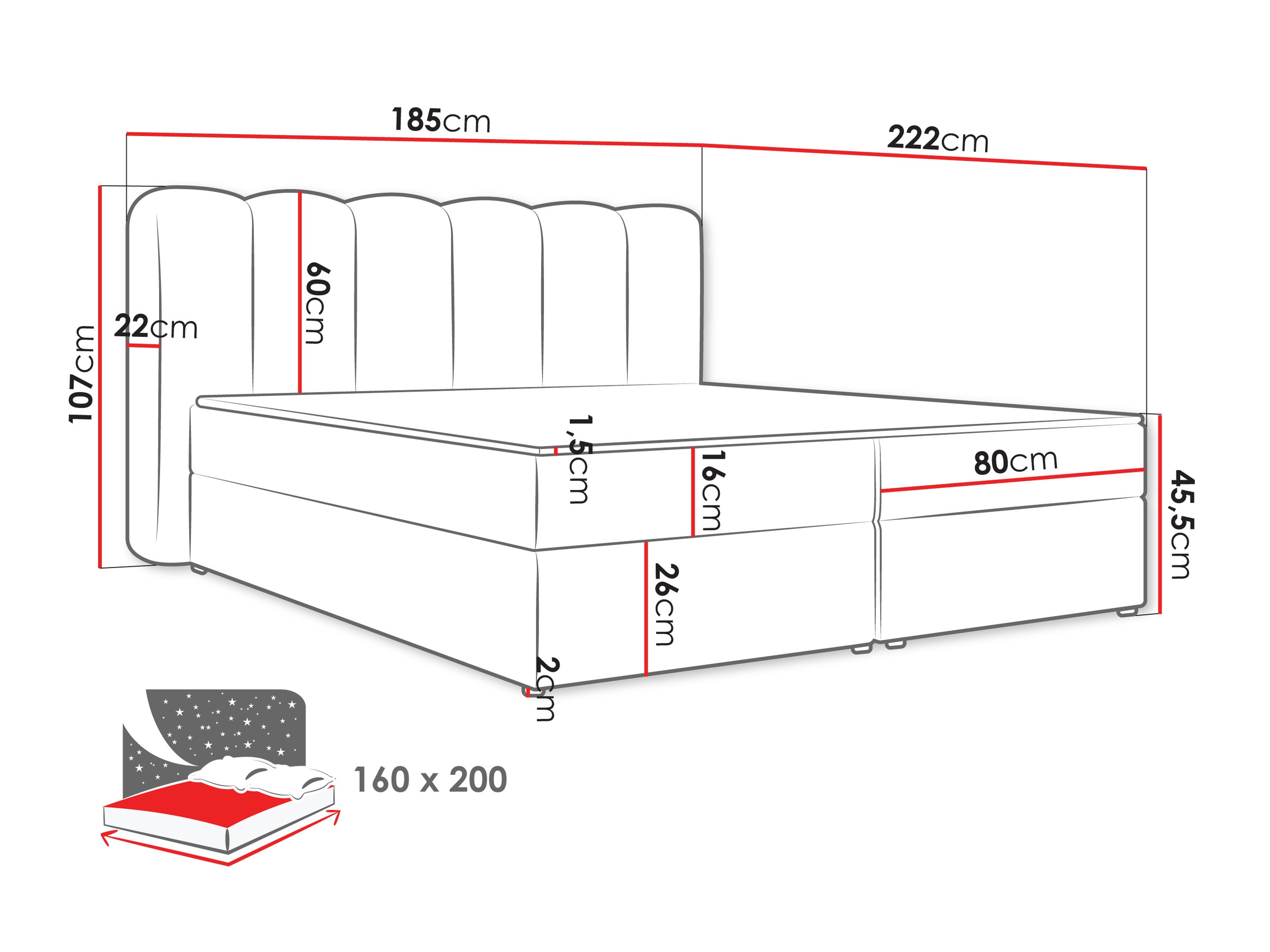 Κρεβάτι continental Stonecrest 112 (Lambi 03)