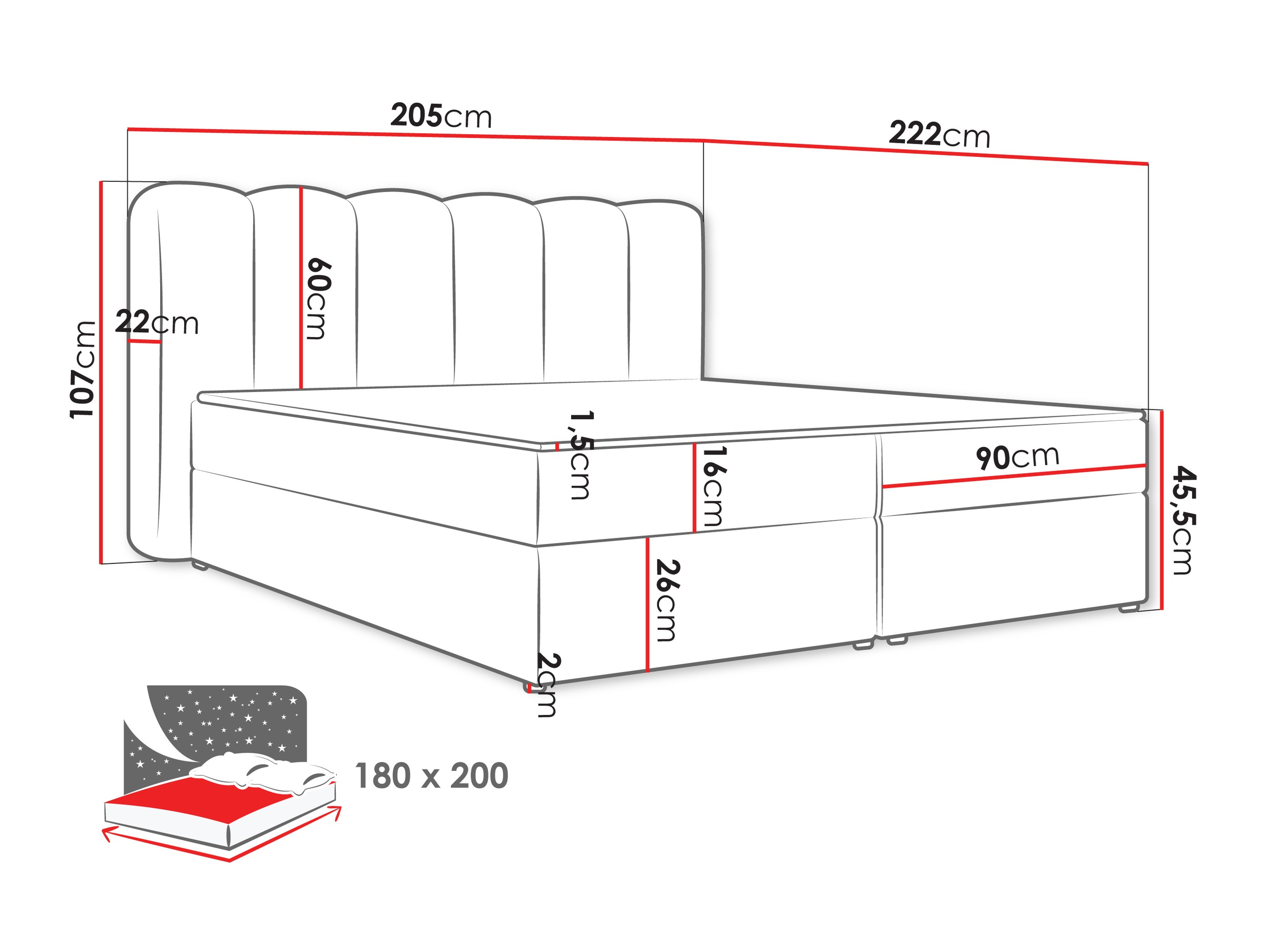 Κρεβάτι continental Stonecrest 112 (Lambi 03)