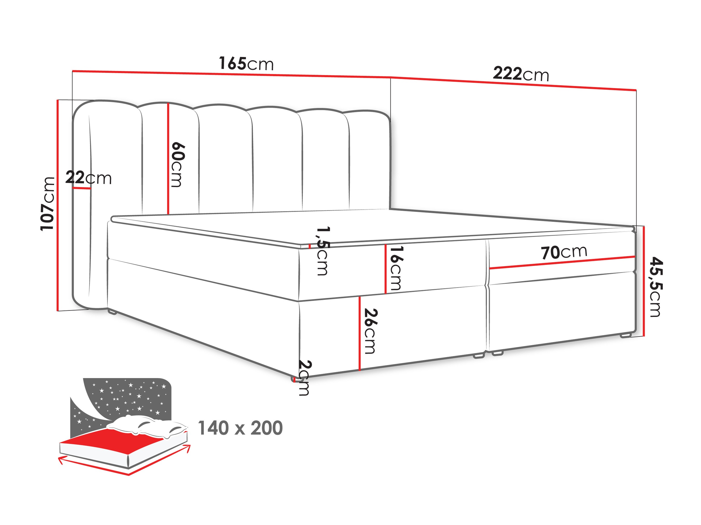Κρεβάτι continental Stonecrest 112 (Lambi 04)
