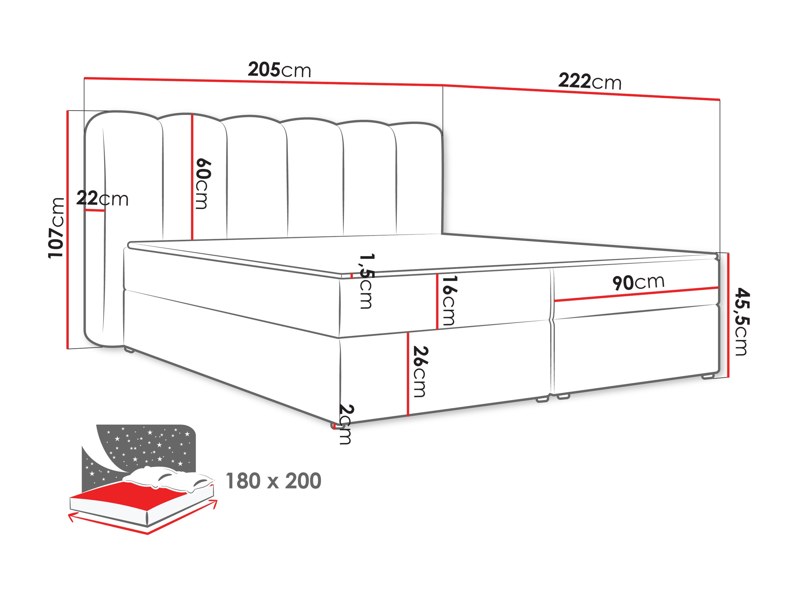 Κρεβάτι continental Stonecrest 112 (Lambi 04)