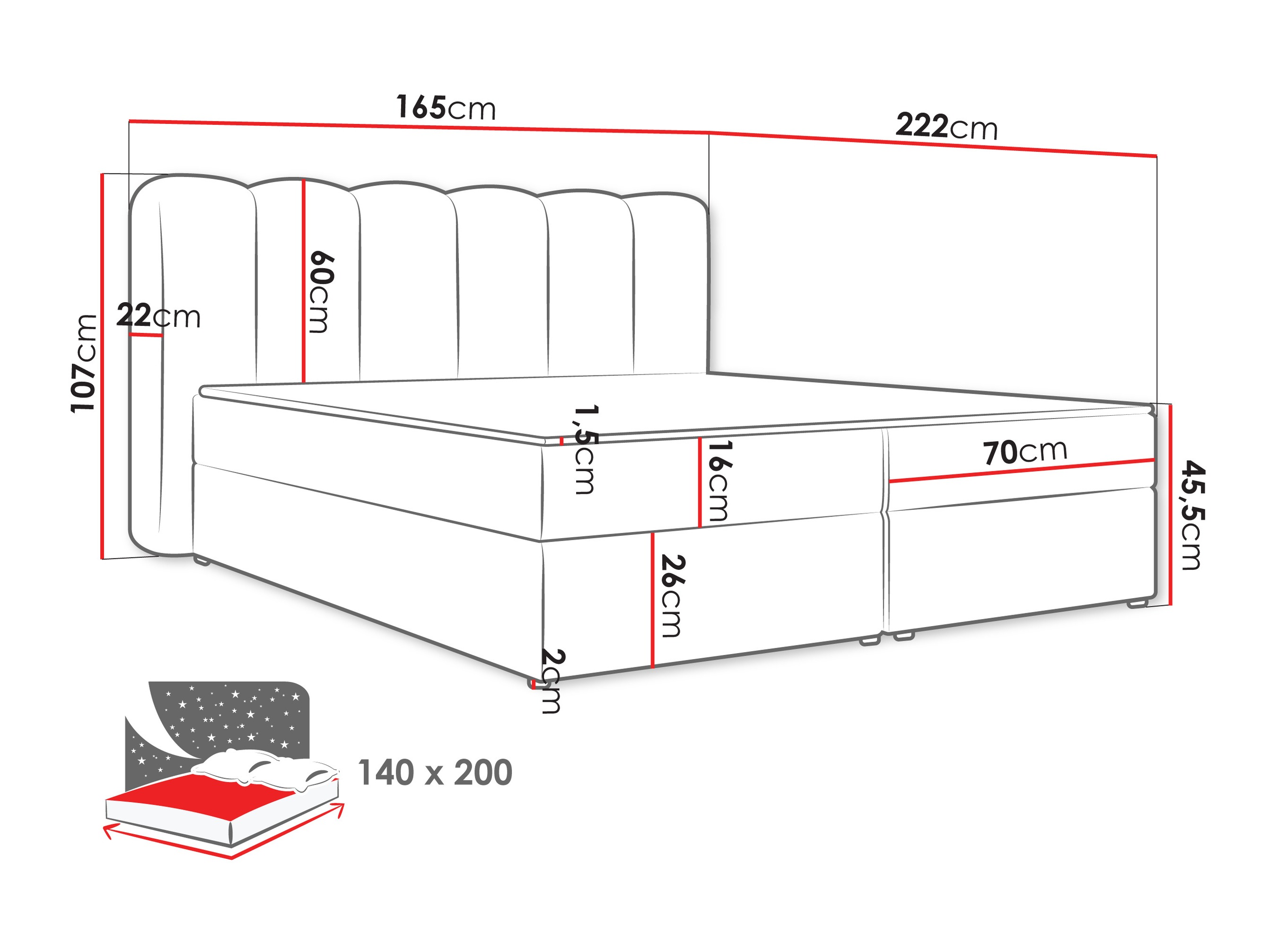 Κρεβάτι continental Stonecrest 112 (Lambi 11)