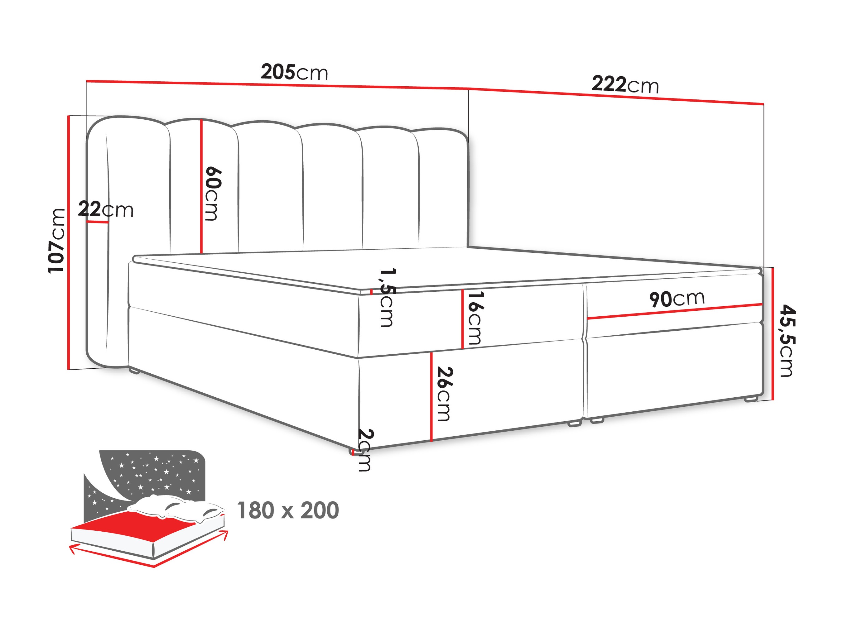 Κρεβάτι continental Stonecrest 112 (Lambi 12)