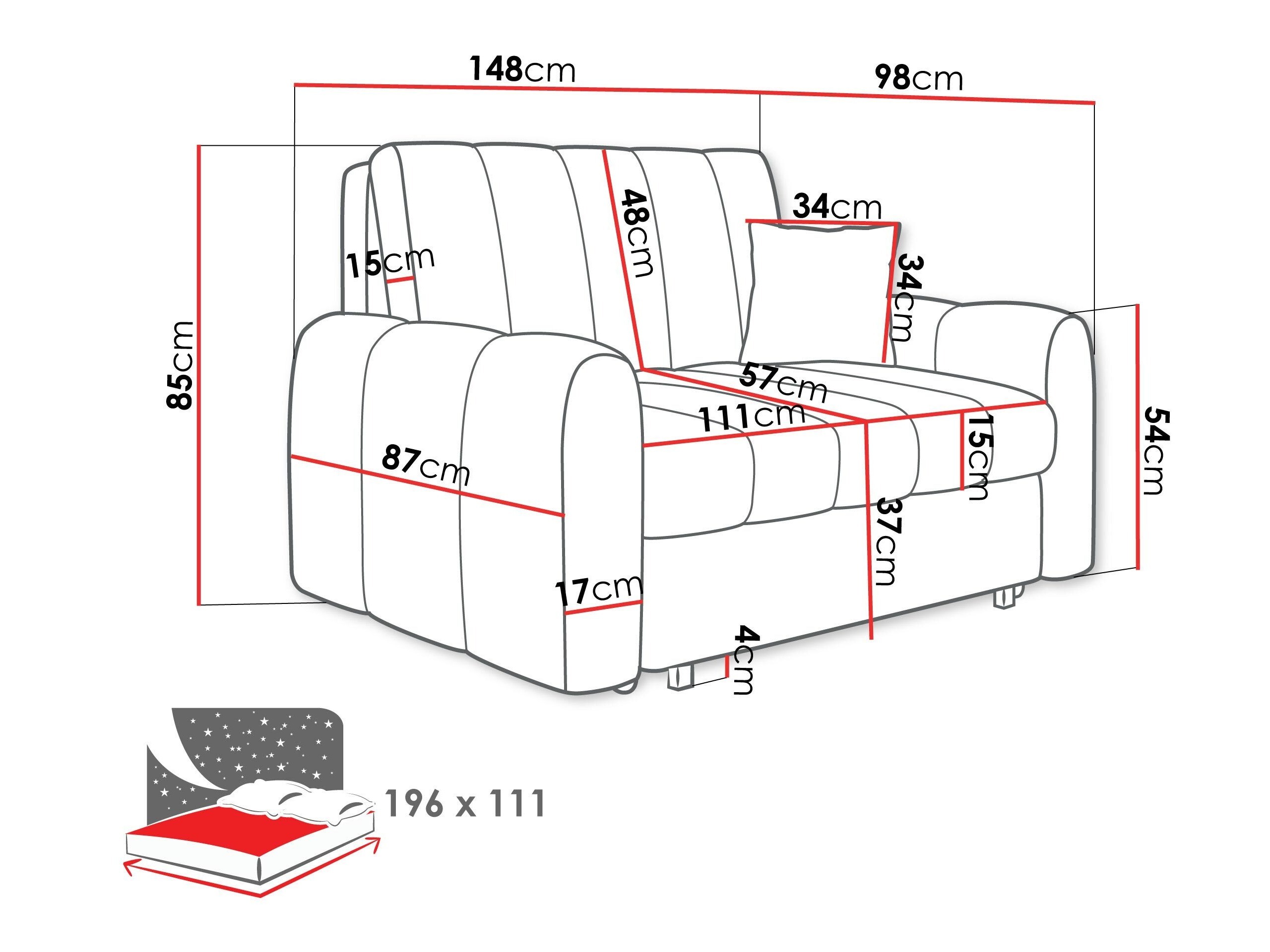 Καναπές-κρεβάτι Columbus 263 (Lumo 40)
