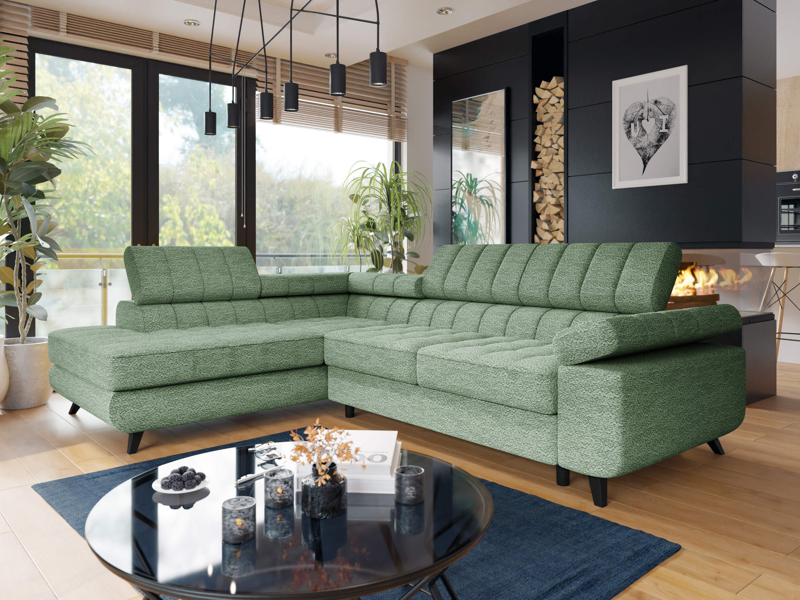 Γωνιακός Καναπές Comfivo Agnus (Boucle Abriamo 10)