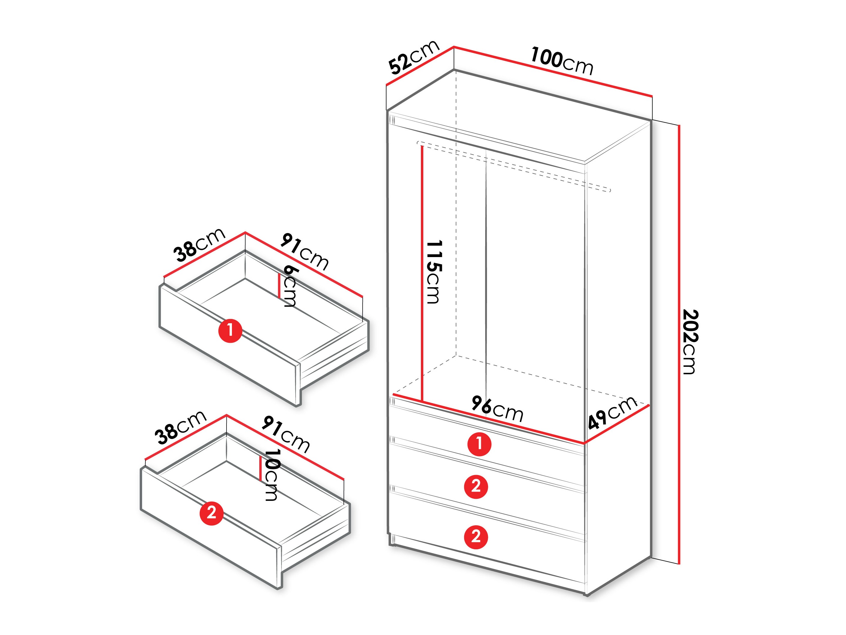 Ντουλάπα Comfivo Structor (Μαύρο)