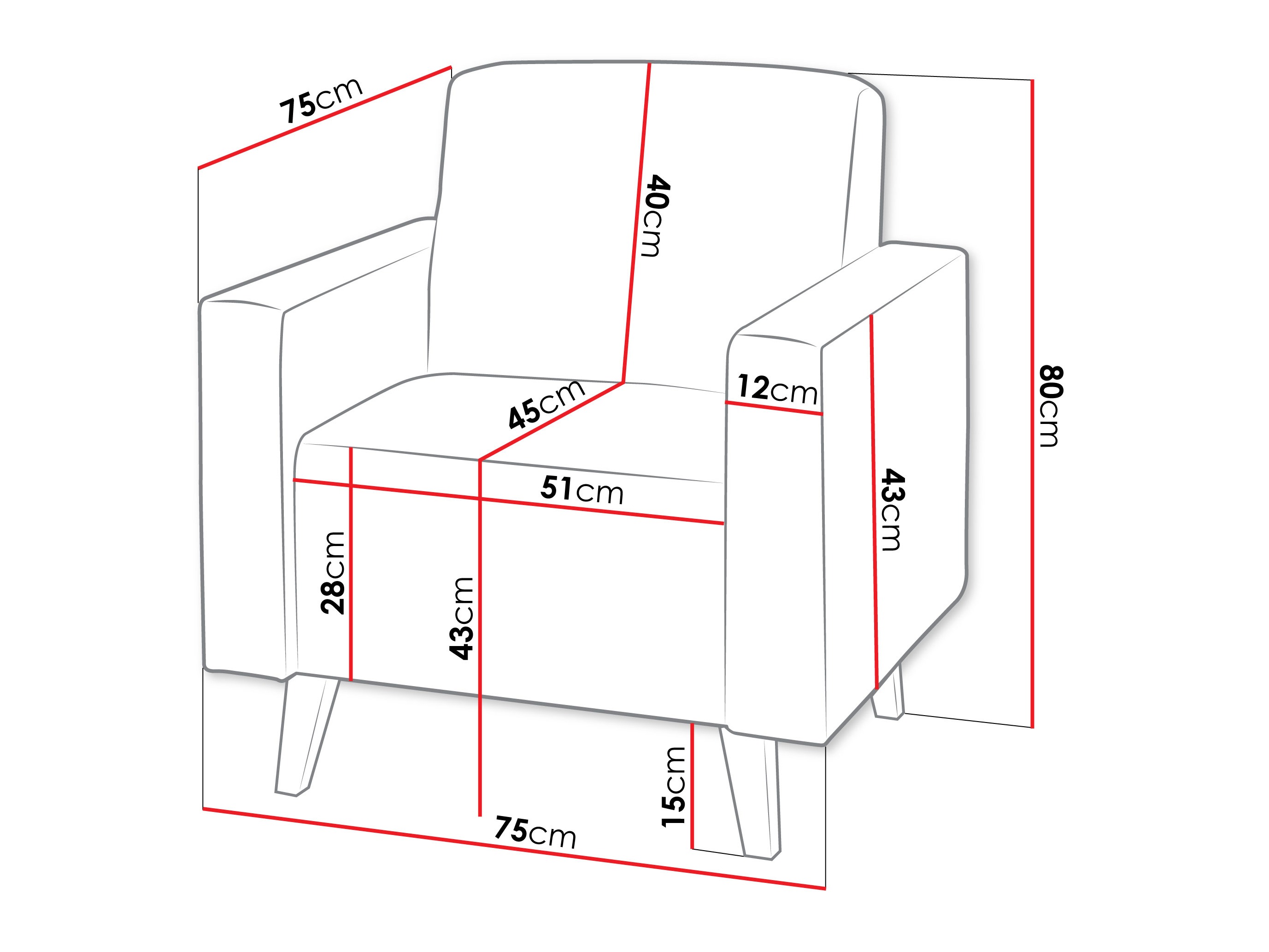 Πολυθρόνα Delbene 131 (Verita 75 + Σκούρη δρυς San Remo)