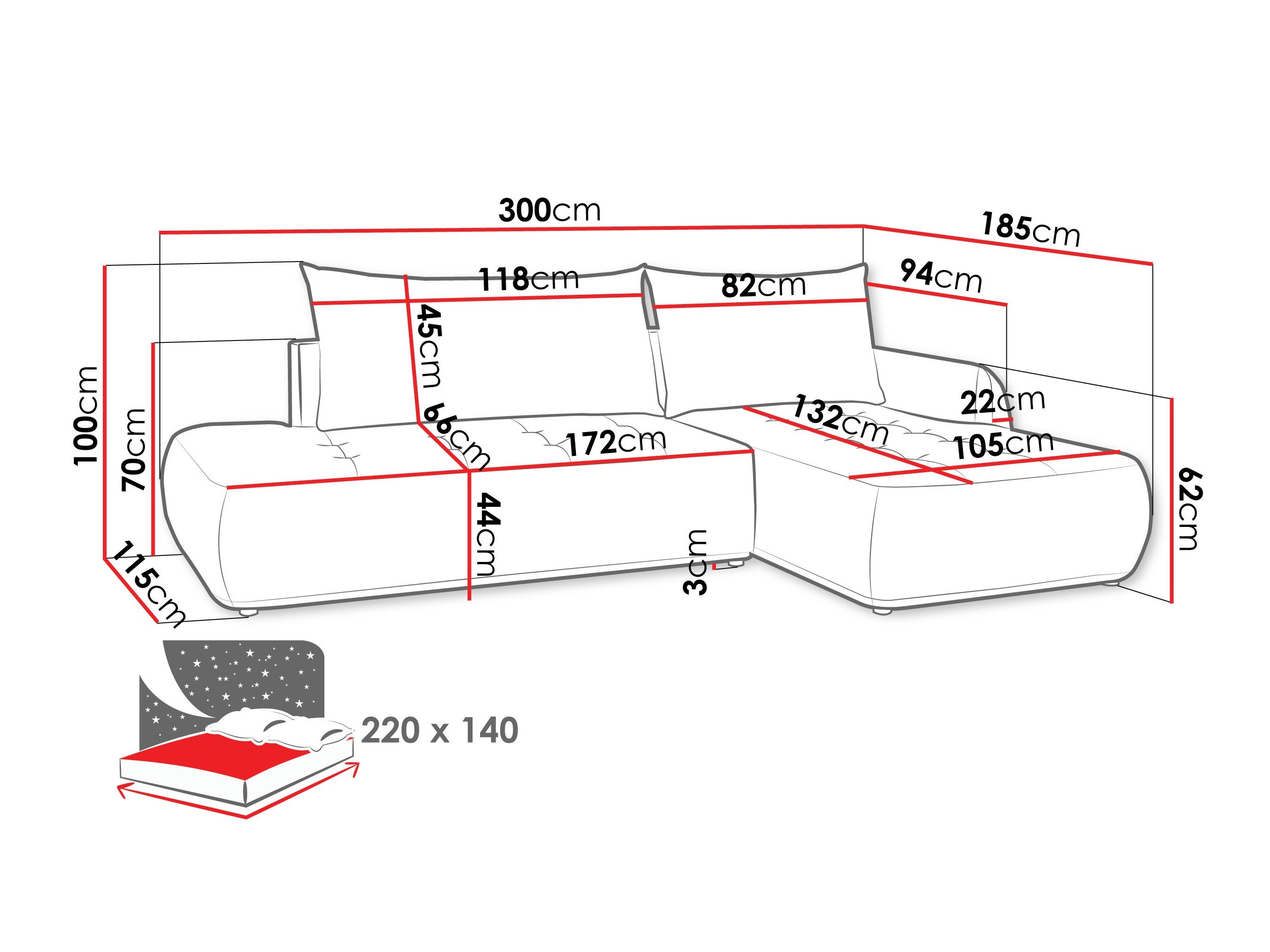 Γωνιακός Καναπές Sora I (Cruz 80)