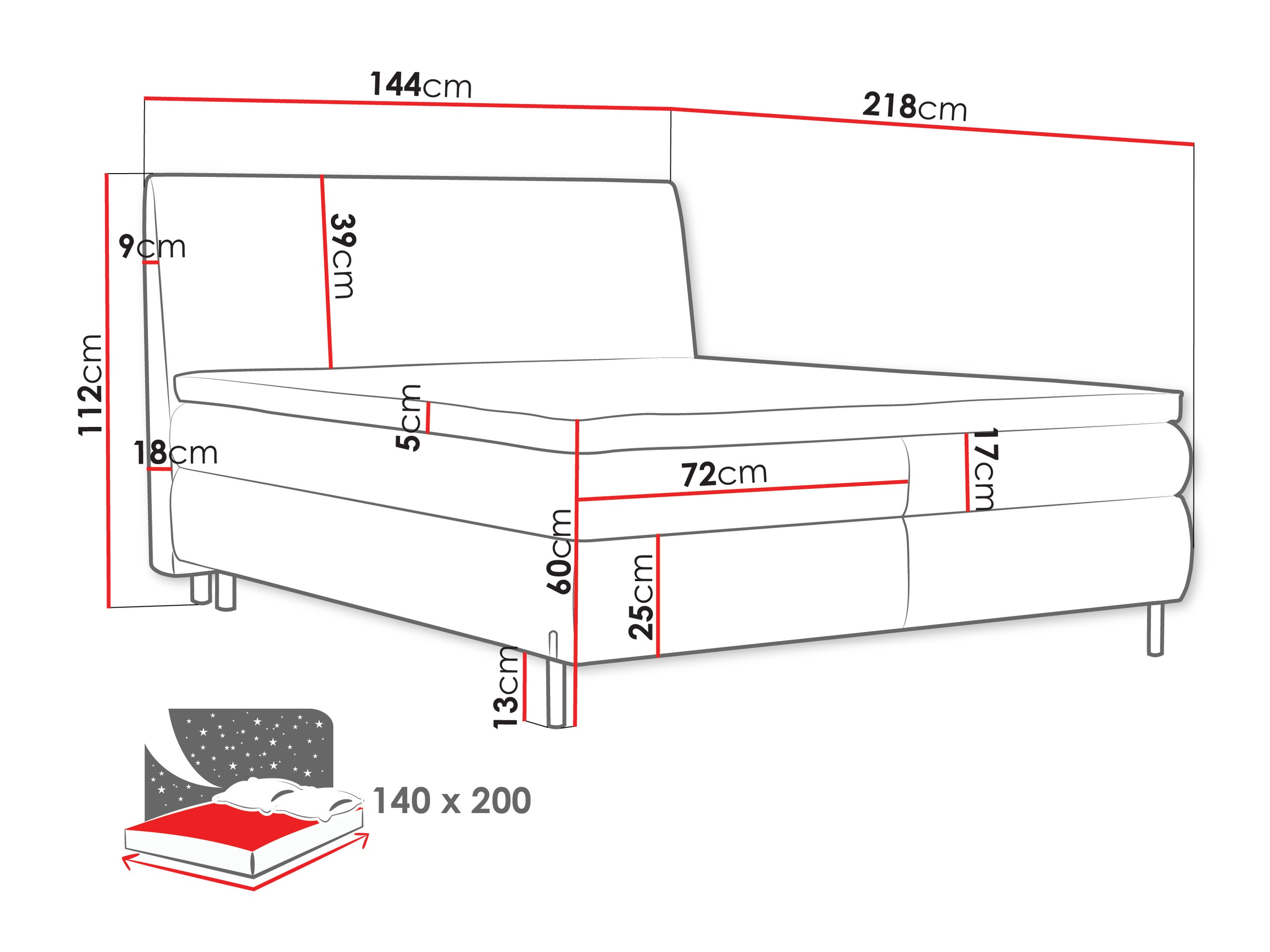 Κρεβάτι continental Portage 113 (Adventure 94)