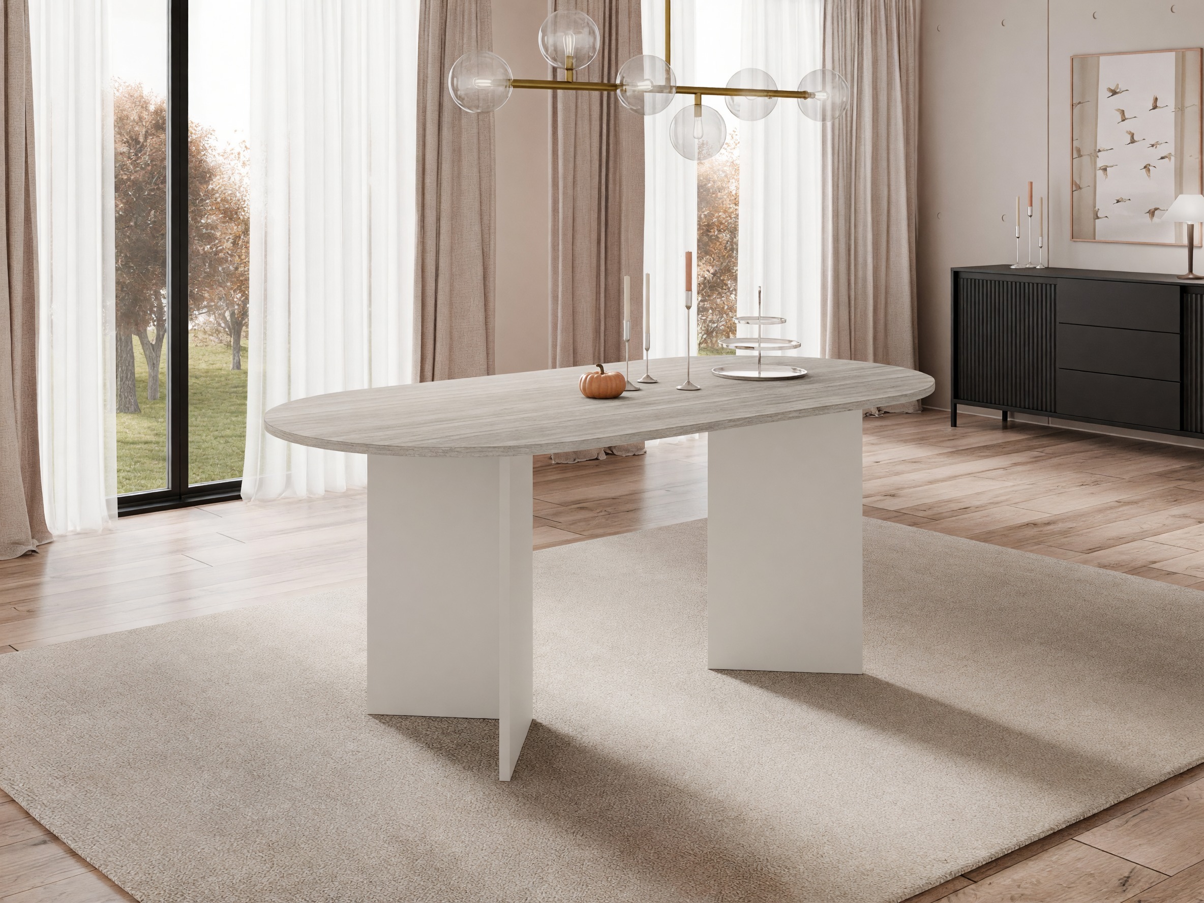 Τραπέζι Comfivo Fungus (Ανοιχτό Travertine + Μπεζ)