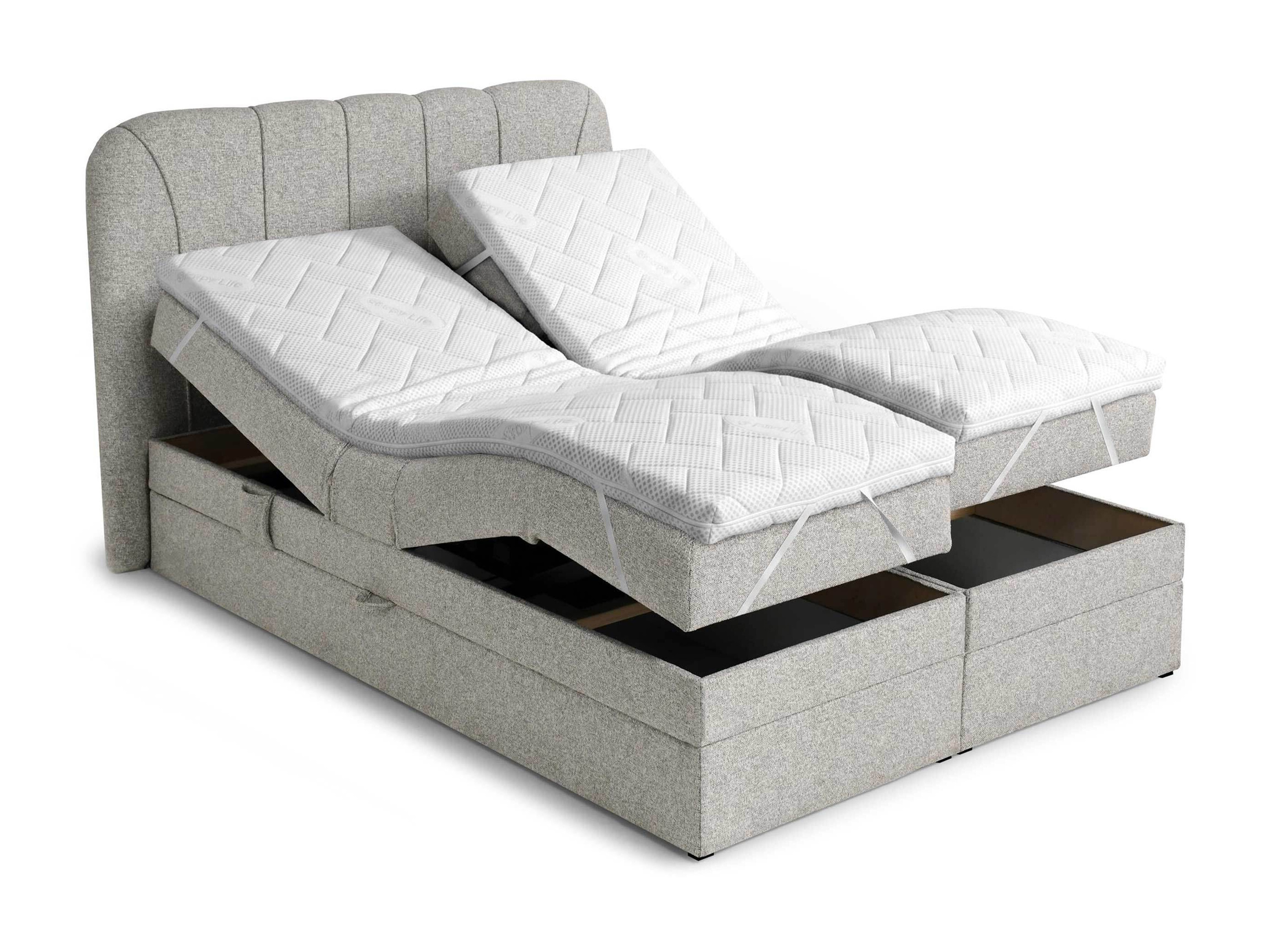 Κρεβάτι continental Norman 127 (Γκρι καφέ)