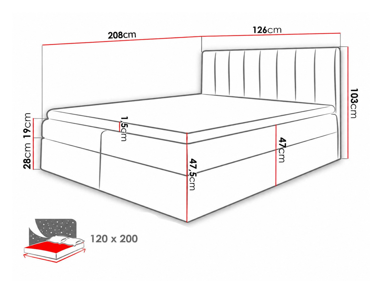 Κρεβάτι continental Culina (Soft 011 + Ikar 01)