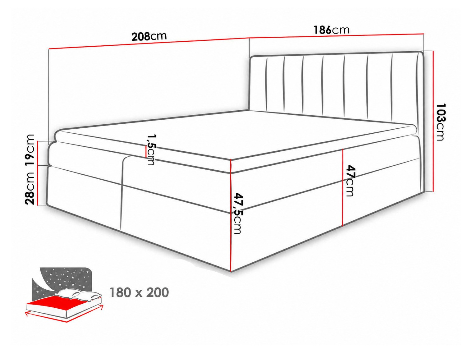 Κρεβάτι continental Culina (Soft 011 + Ikar 01)