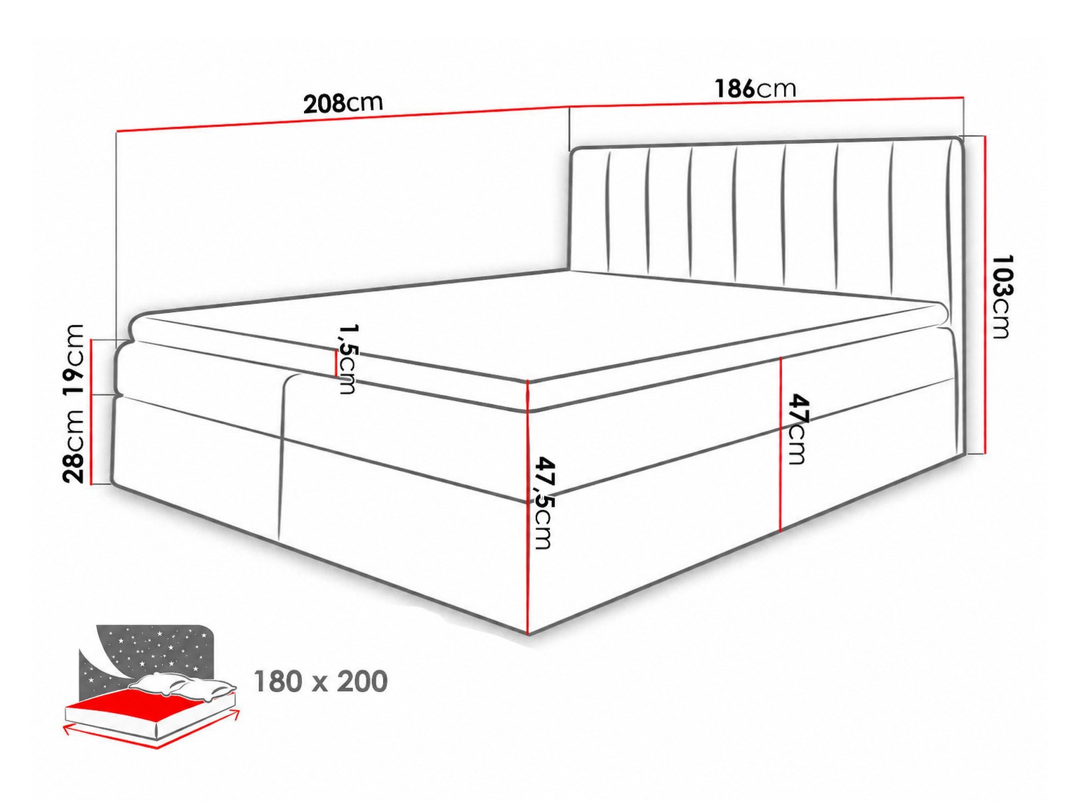 Κρεβάτι continental Culina (Soft 017 + Ikar 09)