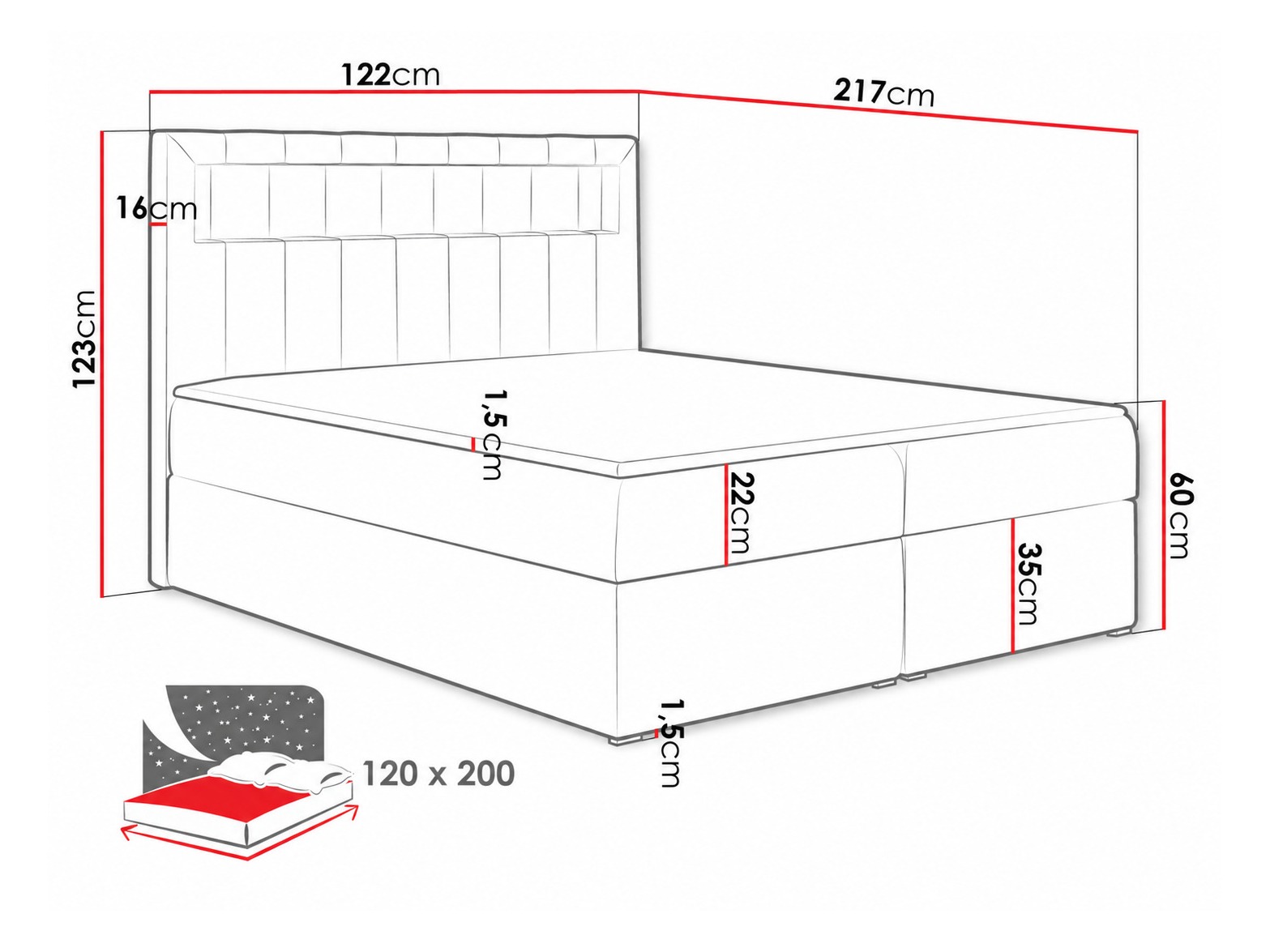 Κρεβάτι continental Pomum (Soft 010)